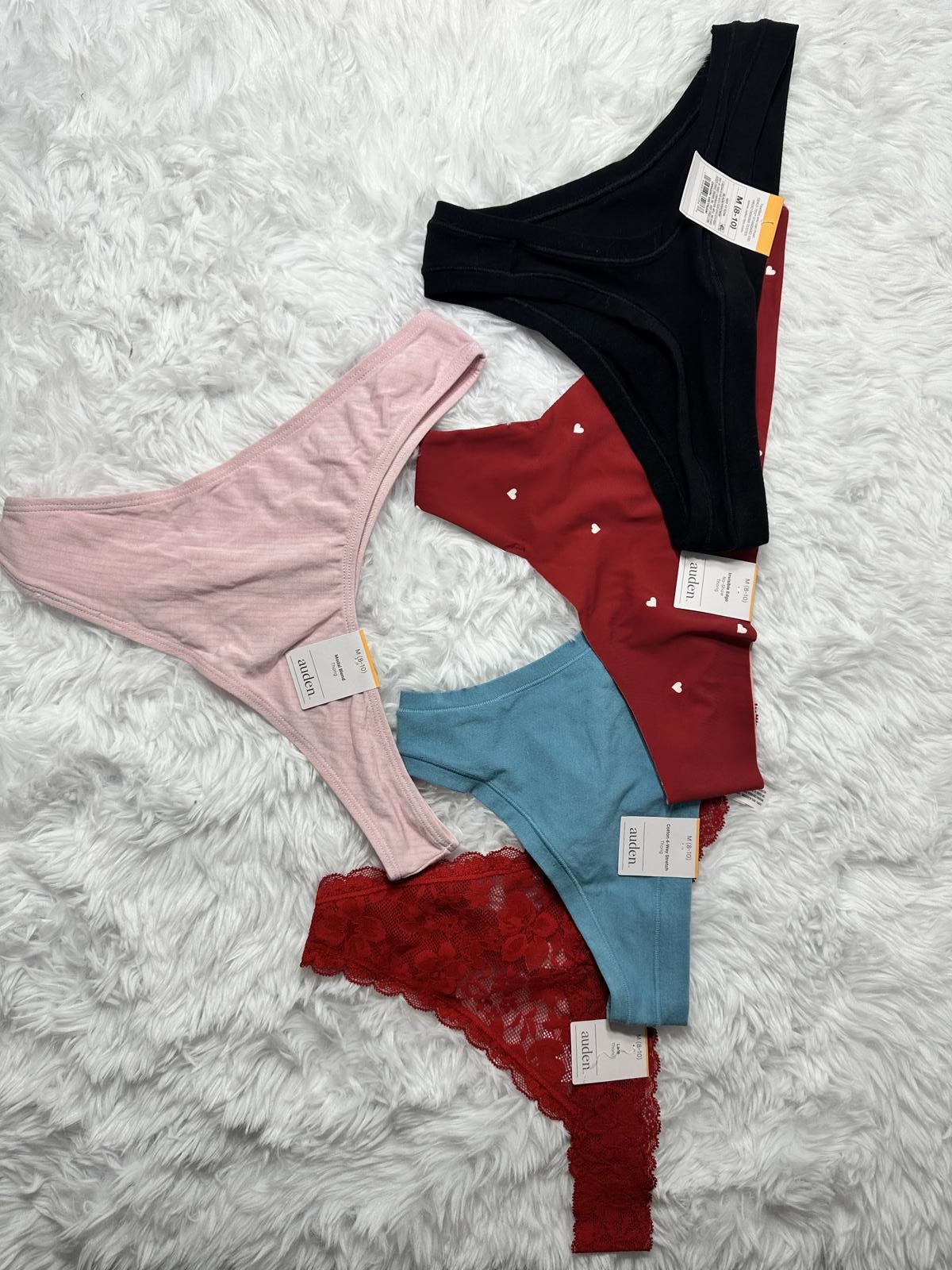 Other Auden Set of 5 Women's Cotton Thong Panties - Various Colors Size ONE SIZE - 2 Thumbnail