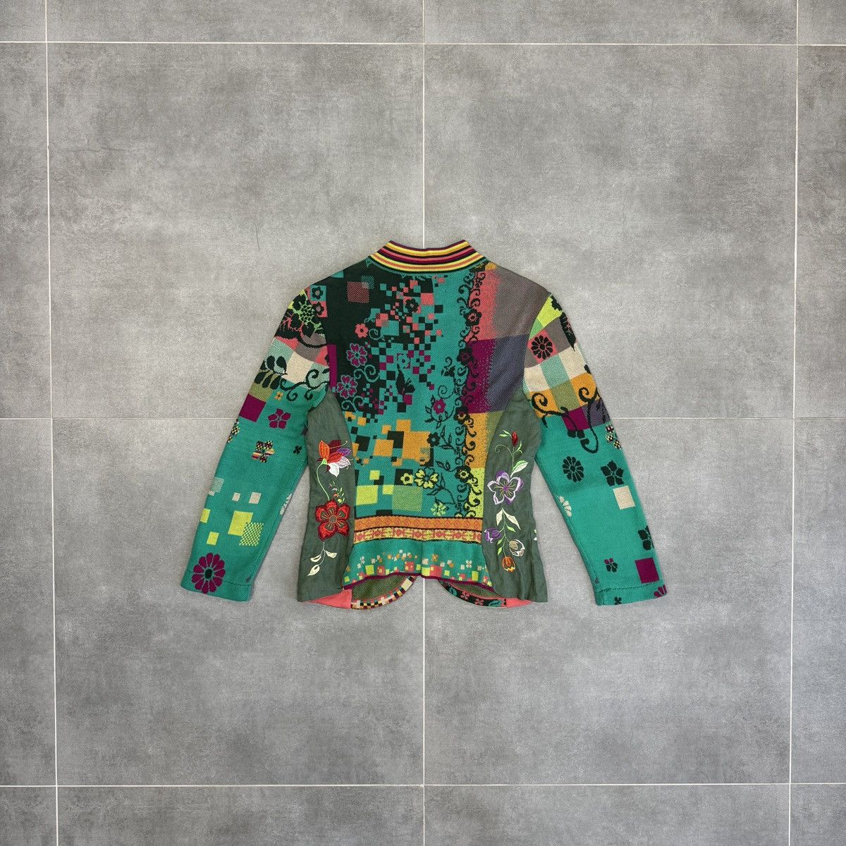 Vintage Ivko Handwritten Emotion Emerald Linen Sweater Cardigan Size XS / US 0-2 / IT 36-38 - 20 Thumbnail