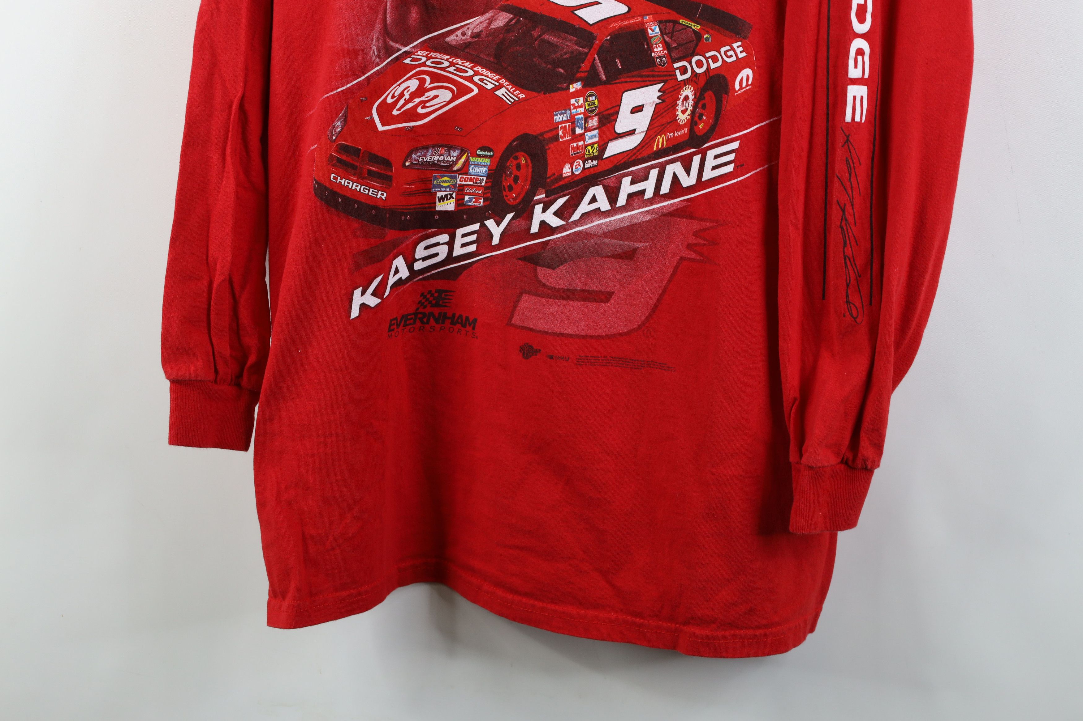 Vintage Vintage Y2K NASCAR Kahne Racing Long Sleeve T-Shirt Red Size US L / EU 52-54 / 3 - 3 Thumbnail