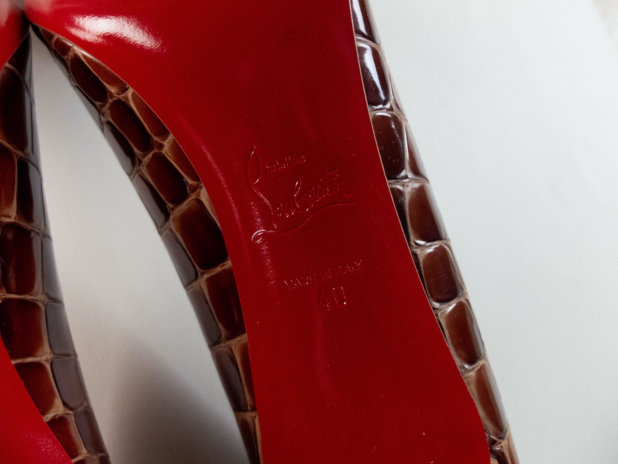Christian Louboutin CHRISTIAN LOUBOUTIN Kate brown alligator embossed pumps 10 Size US 10 / IT 40 - 10 Thumbnail