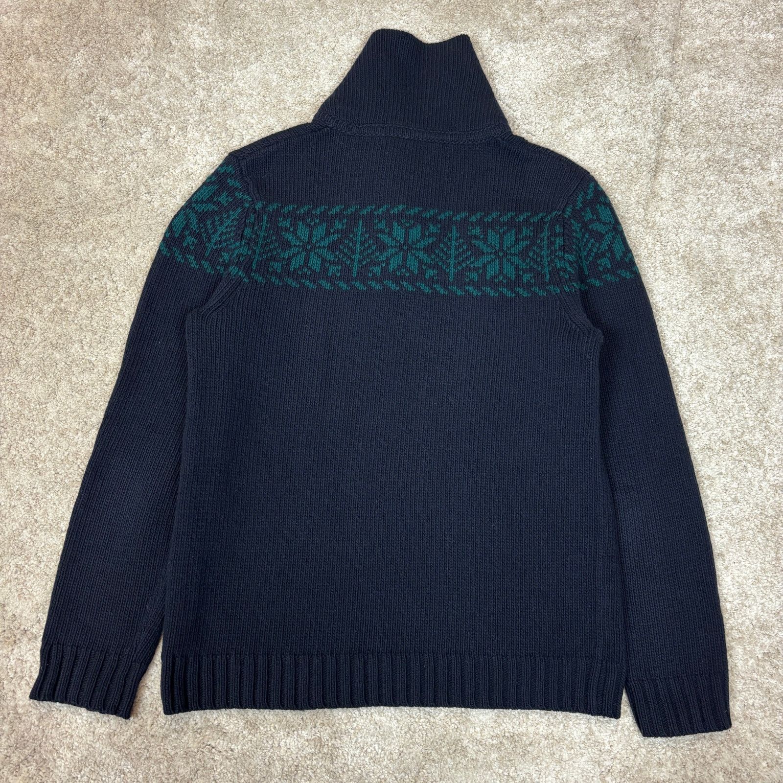 A.P.C. A.P.C. Wool Italian Yarn Fair Isle Shawl Sweater Men's M Size US M / EU 48-50 / 2 - 3 Thumbnail