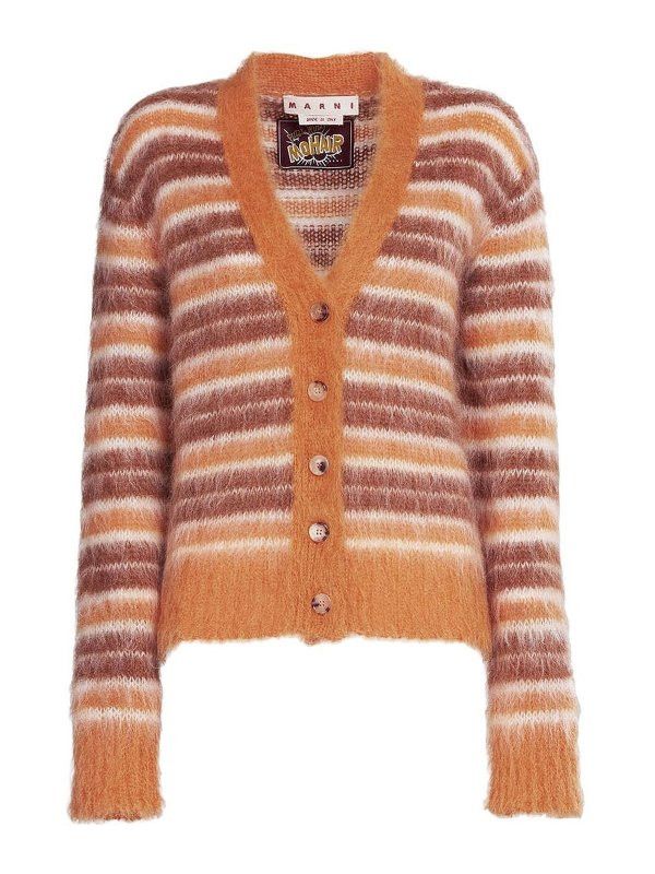 o1srvl11e0624 Mohair Cardigan in Orange