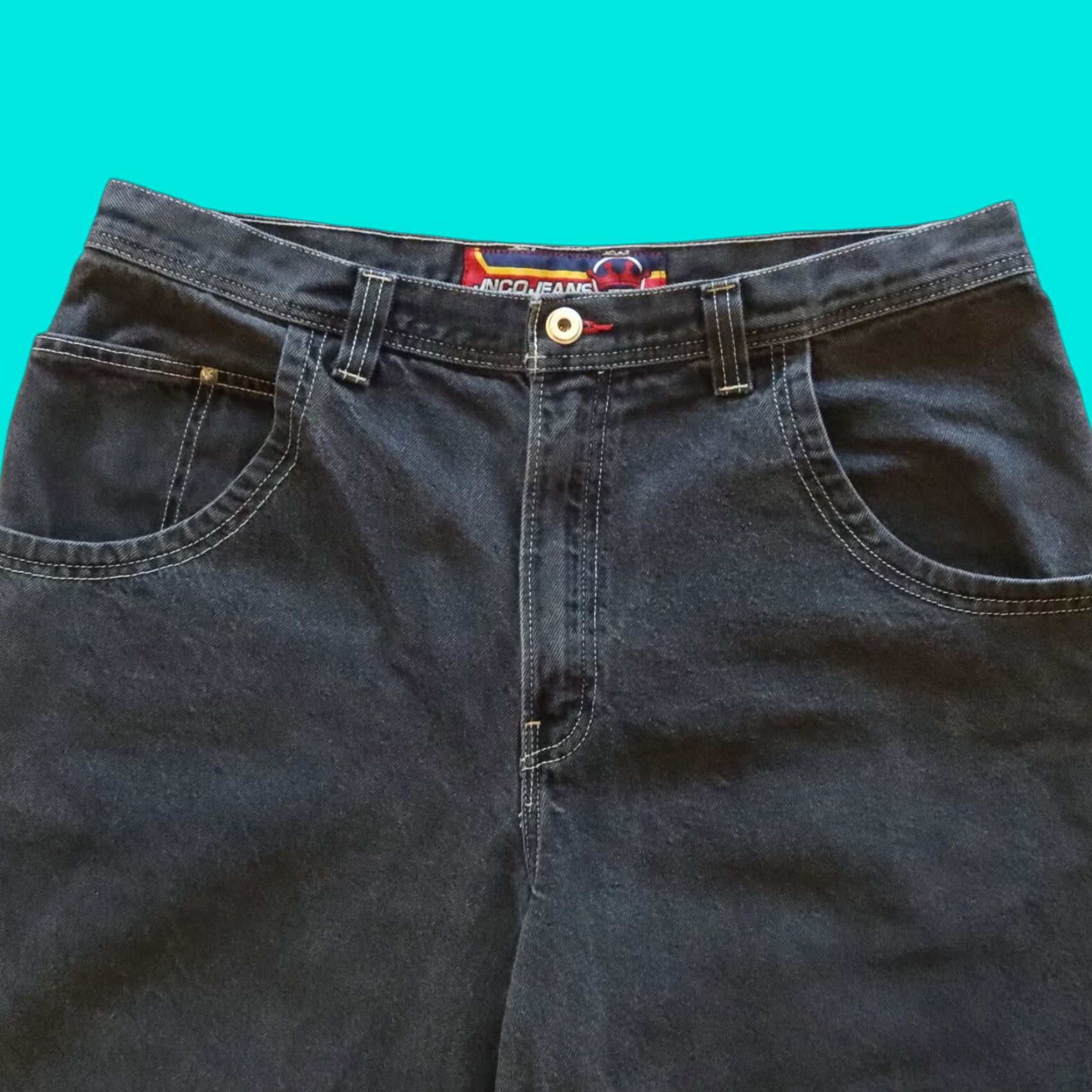 JNCO Vintage JNCO Jeans Dargon Denim Shorts Size 38 Black Men Cargo Cotton 38 Size US 38 / EU 54 - 1 Thumbnail