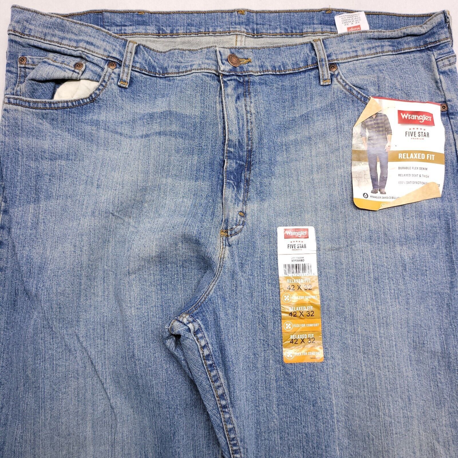 Wrangler Wrangler Casual Button Zip Denim Jeans Mens Size 42x32 Blue Size US 42 / EU 58 - 1 Thumbnail