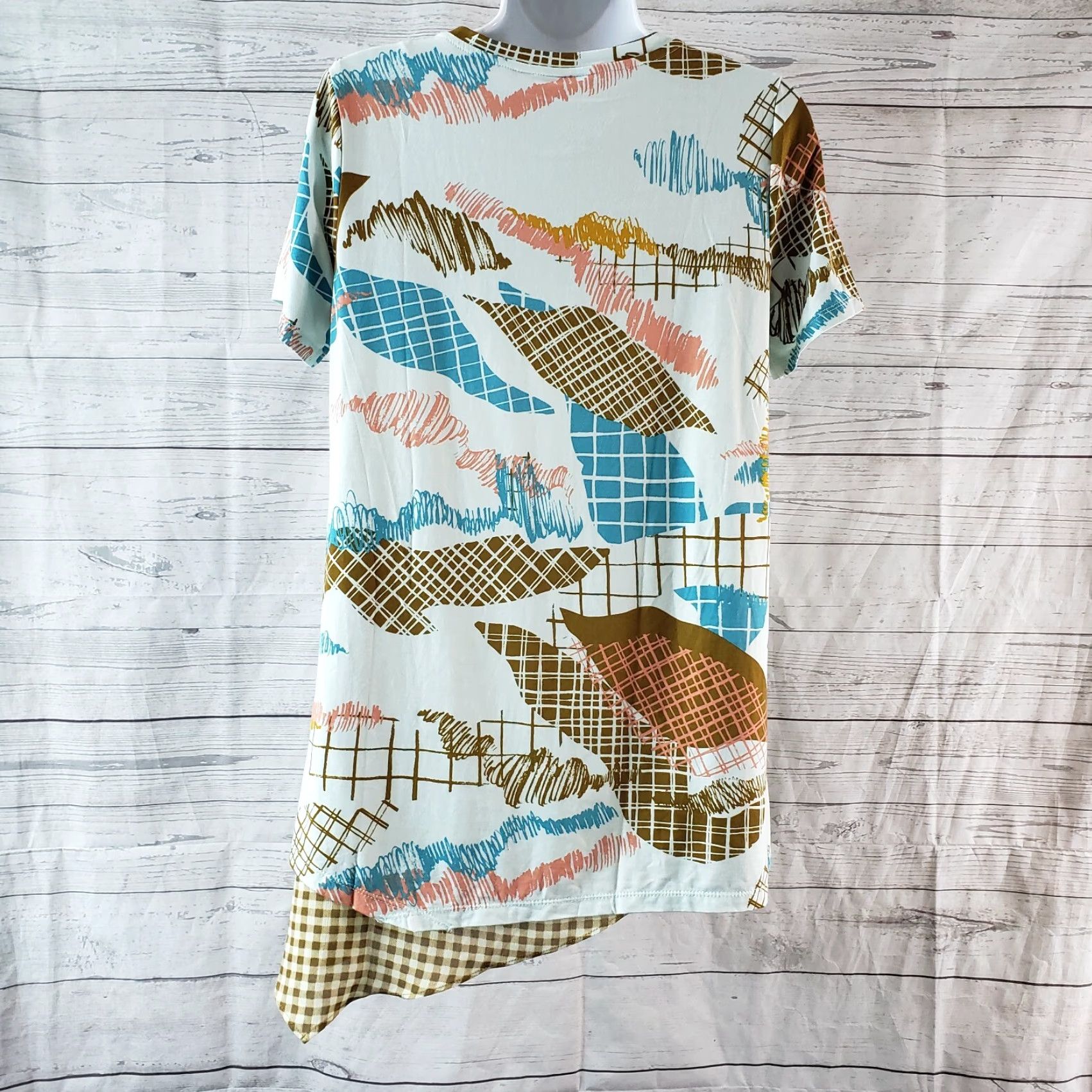 Vintage LOGO Lori Goldstein Womens Short Sleeve Blouse Sz S Blue Rayon Blend Size S / US 4 / IT 40 - 4 Thumbnail