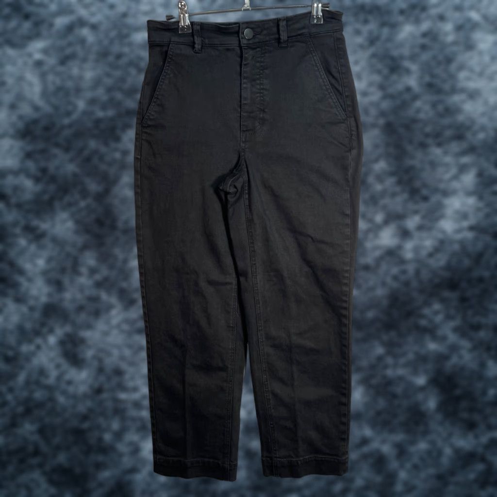 Everlane Everlane Black High-Waisted Straight-Leg Pants Size 2 Cotton Blend Womens Pants Size 26" / US 2 / IT 38 - 1 Thumbnail