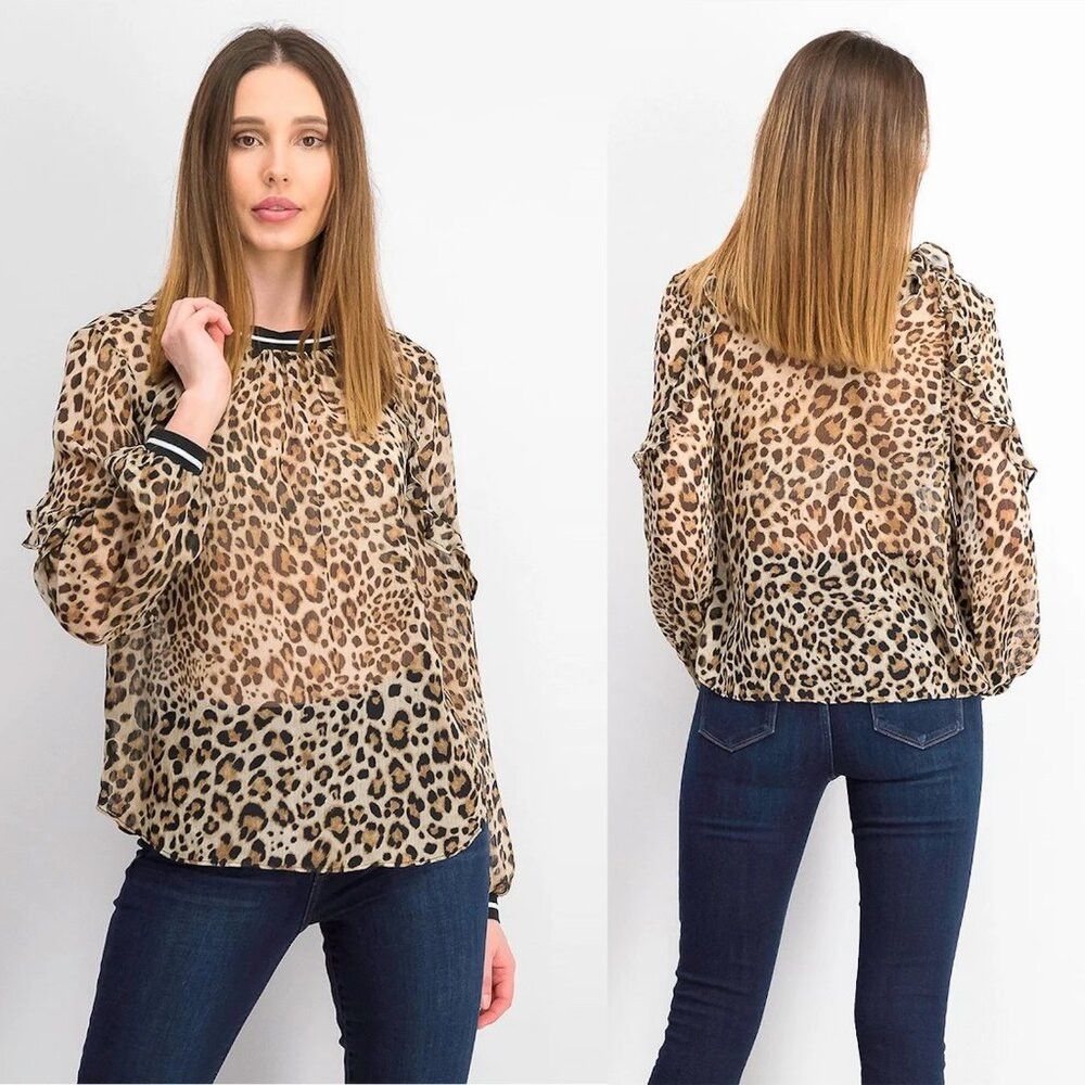Other Rachel Rachel Roy Sheer Leopard Print Blouse Size 12 Size XL / US 12-14 / IT 48-50 - 1 Thumbnail