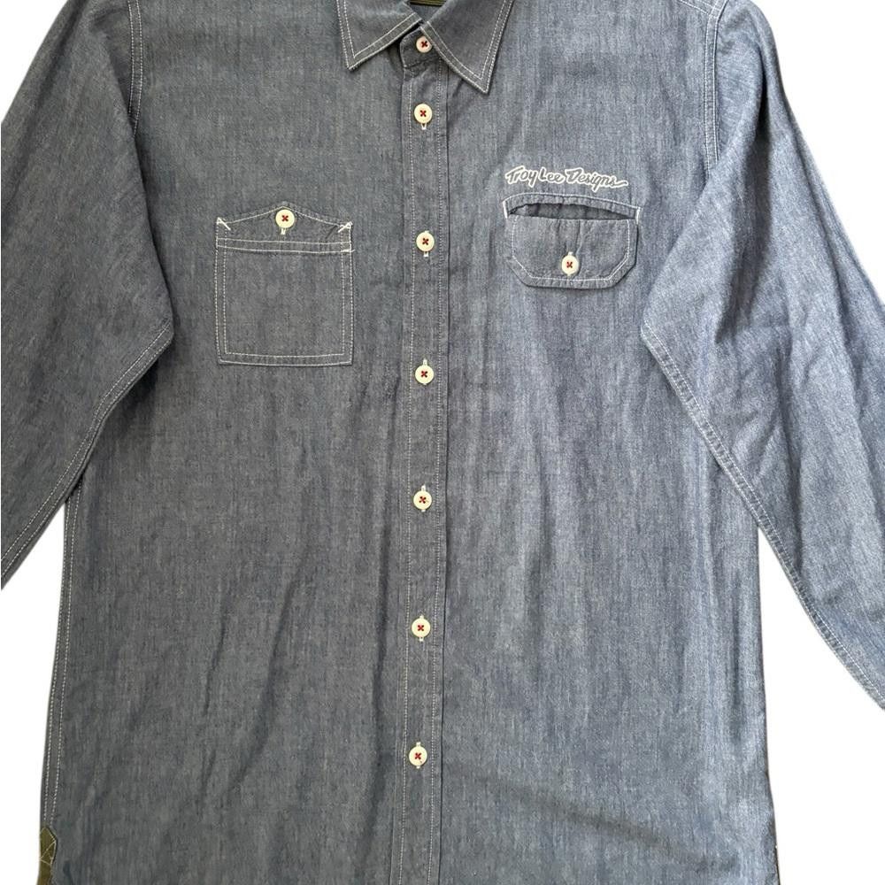 Designer Troy Lee Designs Cotton Button Down Shirt Blue Size Large Size US L / EU 52-54 / 3 - 6 Thumbnail