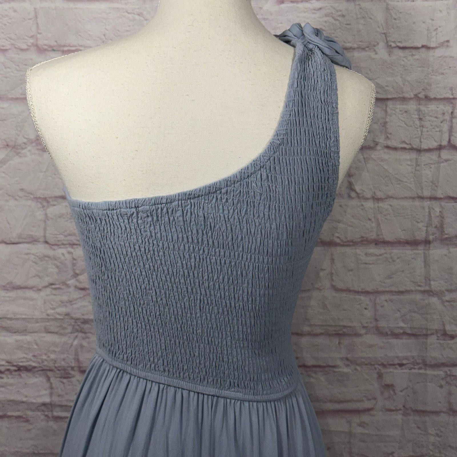 Other MEROKEETY Medium One-Shoulder Smocked Midi Dress Size M / US 6-8 / IT 42-44 - 8 Thumbnail