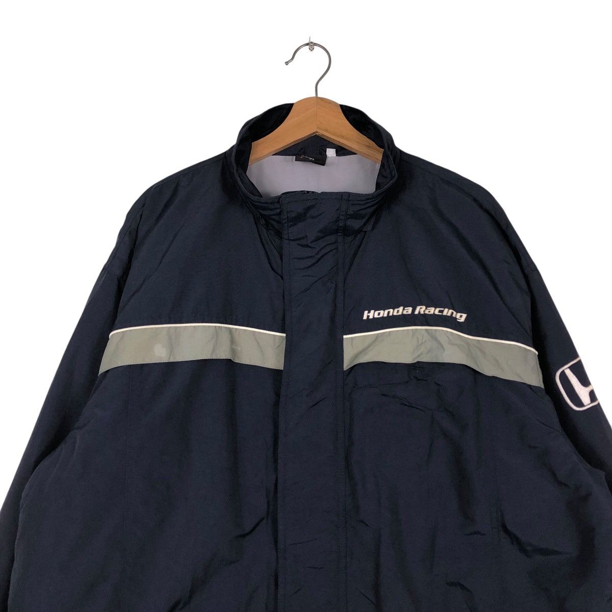 Honda 📌Vintage Biker Racing Bomber Jacket Honda Big Logo Size US L / EU 52-54 / 3 - 4 Thumbnail