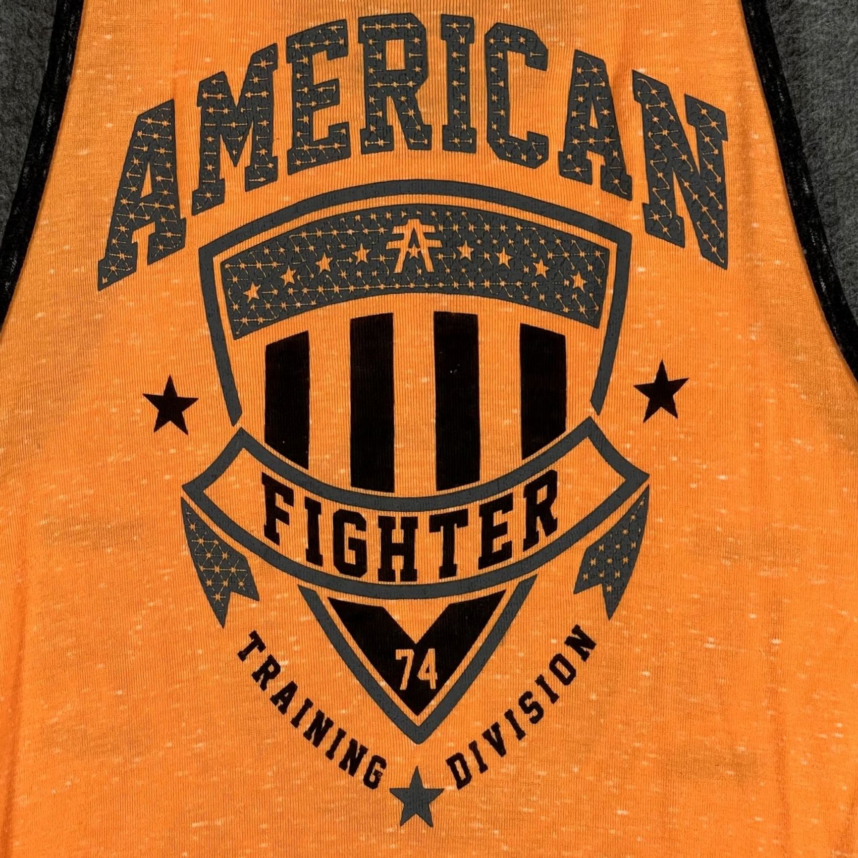 Vintage American Fighter Tank Top Mens Small Orange Davidson Tech Graphic Gym FM4792 Size US S / EU 44-46 / 1 - 4 Thumbnail