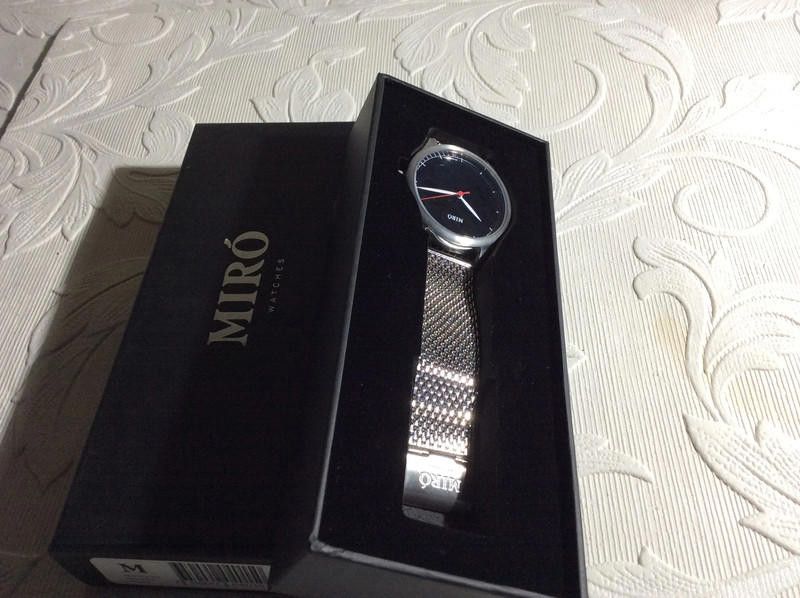 Designer Miro black dial mesh silver stainless steel watch Size ONE SIZE - 2 Thumbnail