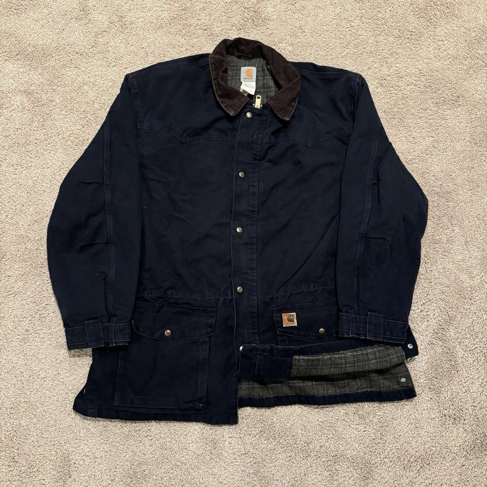 Vintage Carhartt Blanket Lined Ranch Chore Jacket XXL Coat