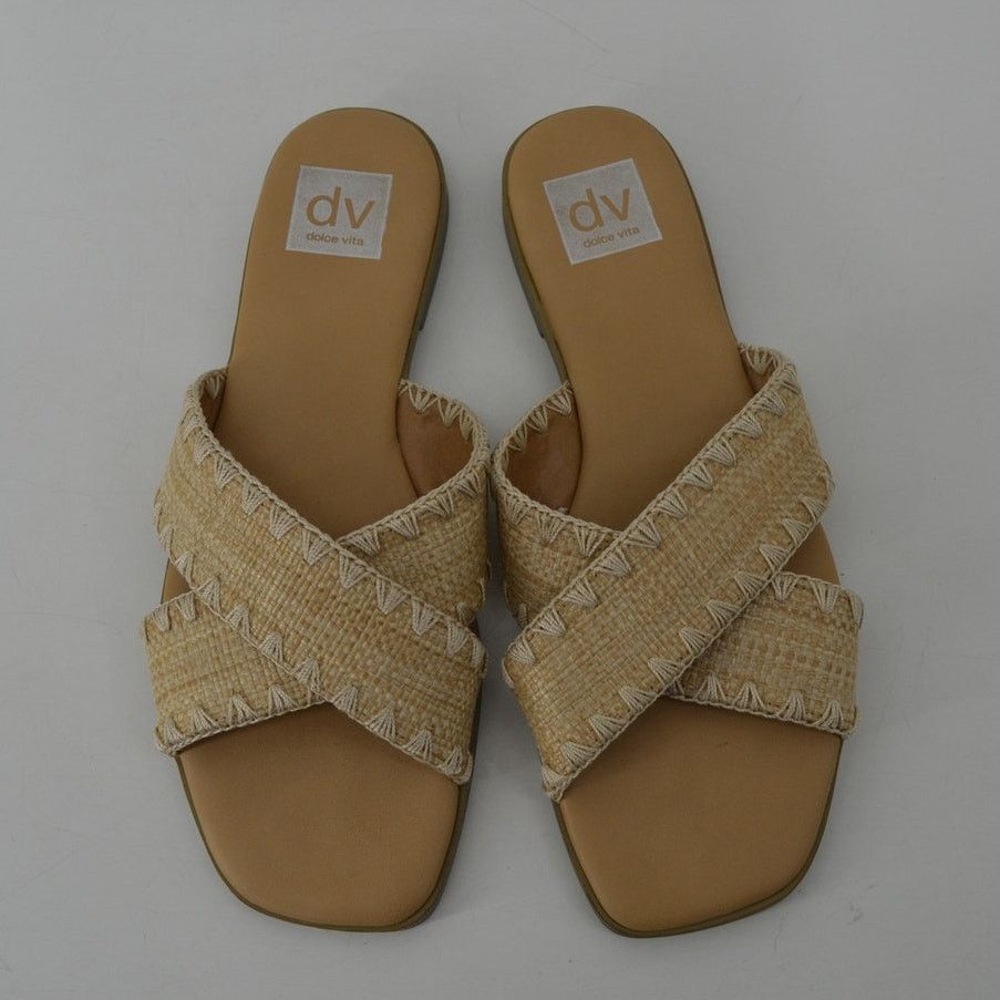 Dolce Vita Dolce Vita Womens Sz 8.5 Miguel Sandal Gold Raffia Flat Size US 8.5 / IT 38.5 - 4 Thumbnail