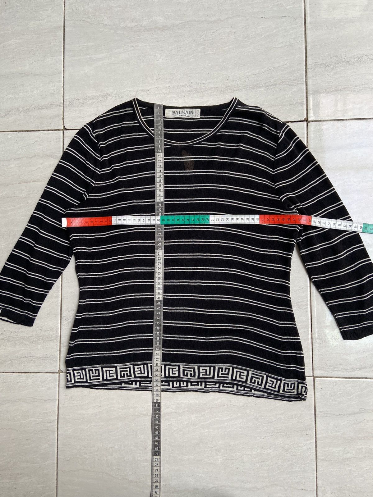 Balmain BALMAIN PARIS Striped Long Sleeve T-shirt Size US S / EU 44-46 / 1 - 7 Thumbnail