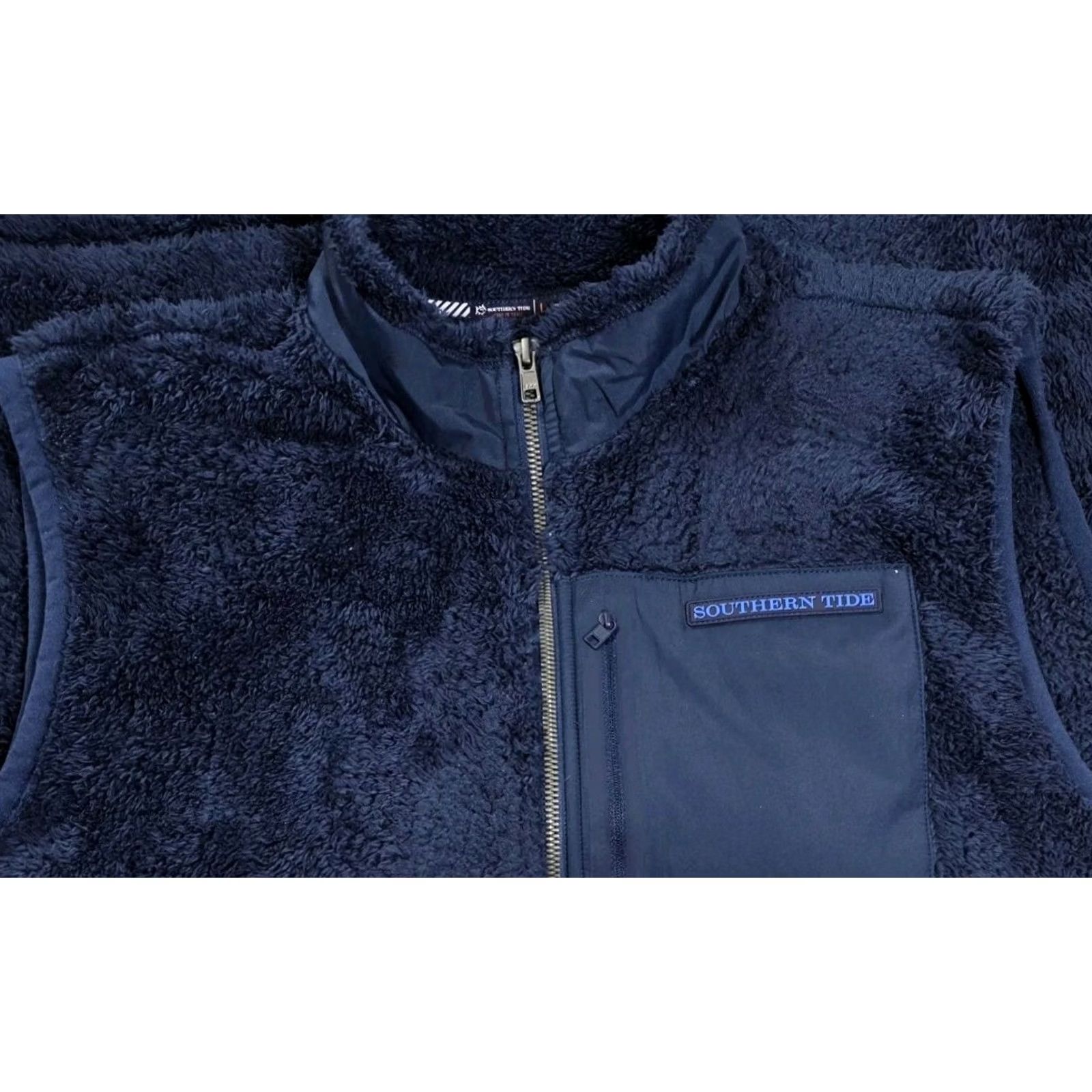 Southern Tide Southern Tide Full Zip Vest Shirt Mens L Blue Zip Pocket Front Logo Fleece Jacket Sherpa Cross-Listed Size US L / EU 52-54 / 3 - 2 Thumbnail