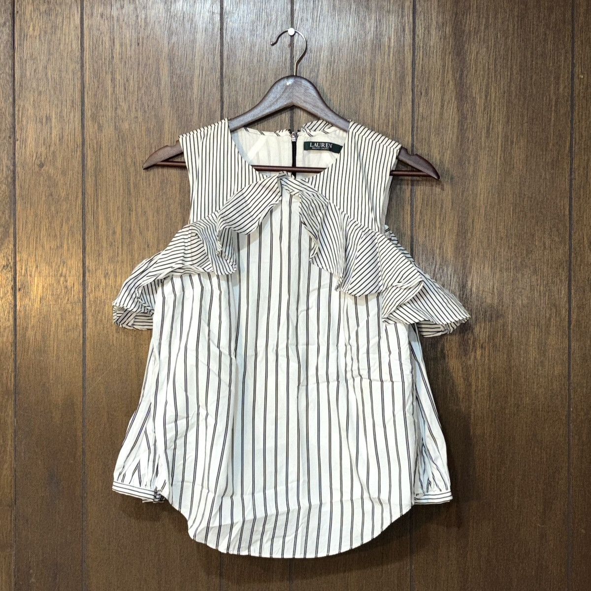 Ralph Lauren Lauren Ralph Lauren Striped Cold Shoulder Blouse Womens Size S / US 4 / IT 40 - 1 Thumbnail