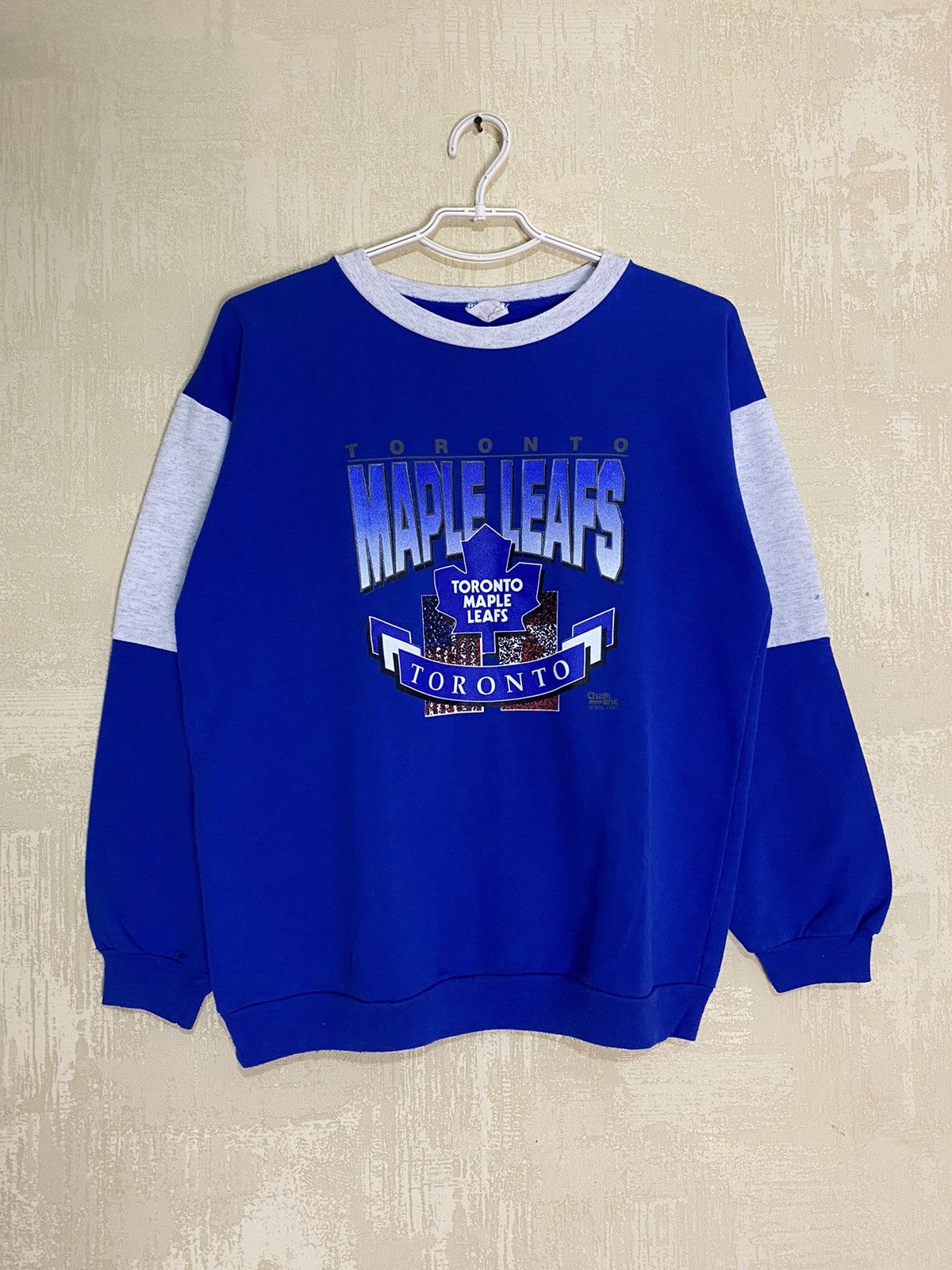 NHL × Vintage NHL Toronto Maple Leafs Sweatshirt Vintage Faded Jumper 90s Size XL / US 12-14 / IT 48-50 - 1 Thumbnail