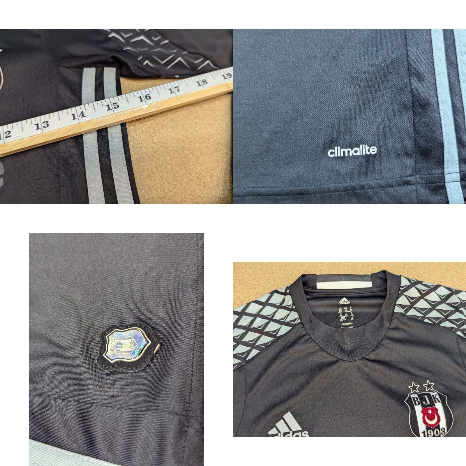 Adidas Adidas Besiktas 2016-2017 Mens Goalkeeper Jersey Adult Size XS Football Trikot Jersey Mens XS Black Polyester Quick Dry Team Sports Football Shirt Size US XS / EU 42 / 0 - 9 Thumbnail