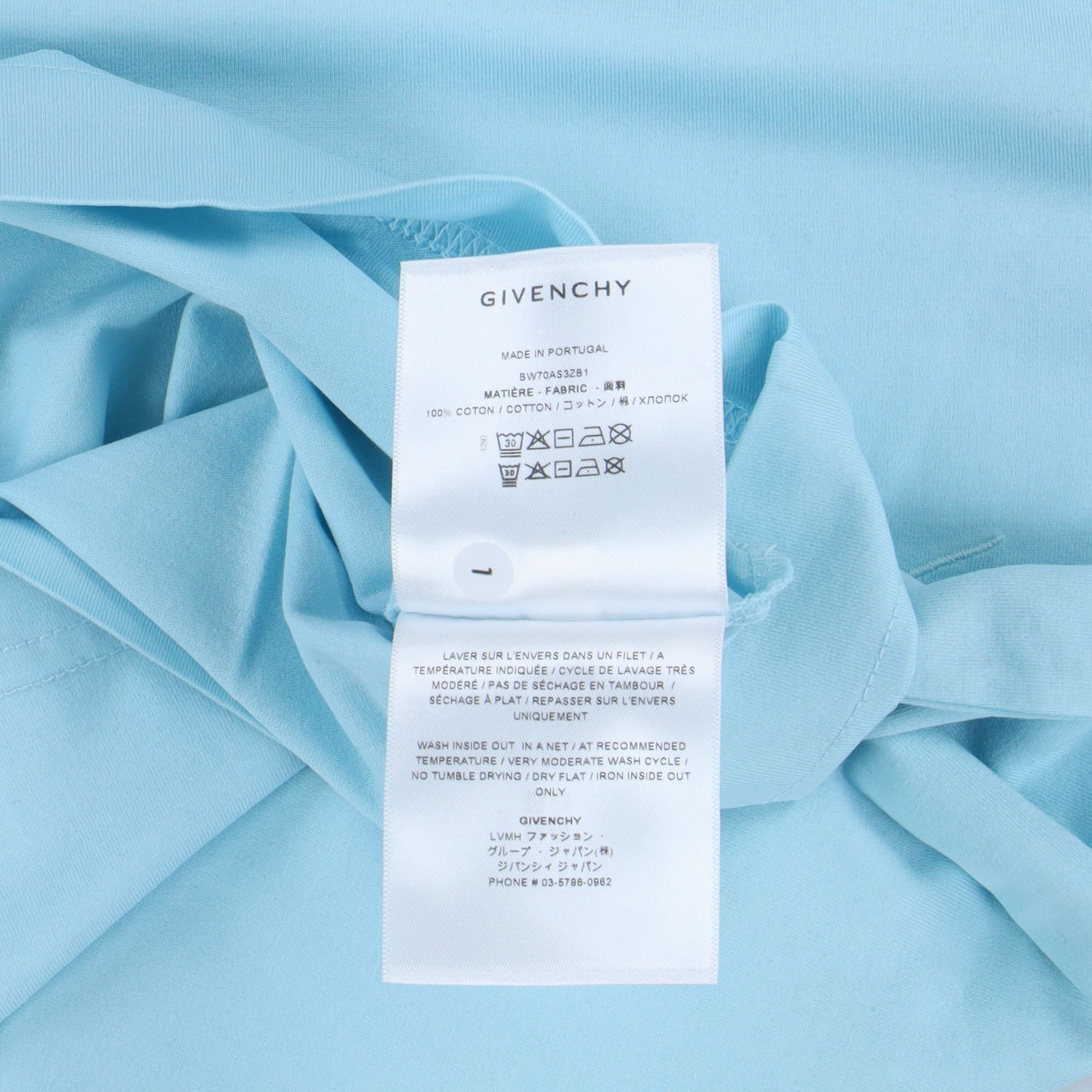 Givenchy Baby Blue Embroidered Multi Logo T-Shirt Size L / US 10 / IT 46 - 7 Thumbnail