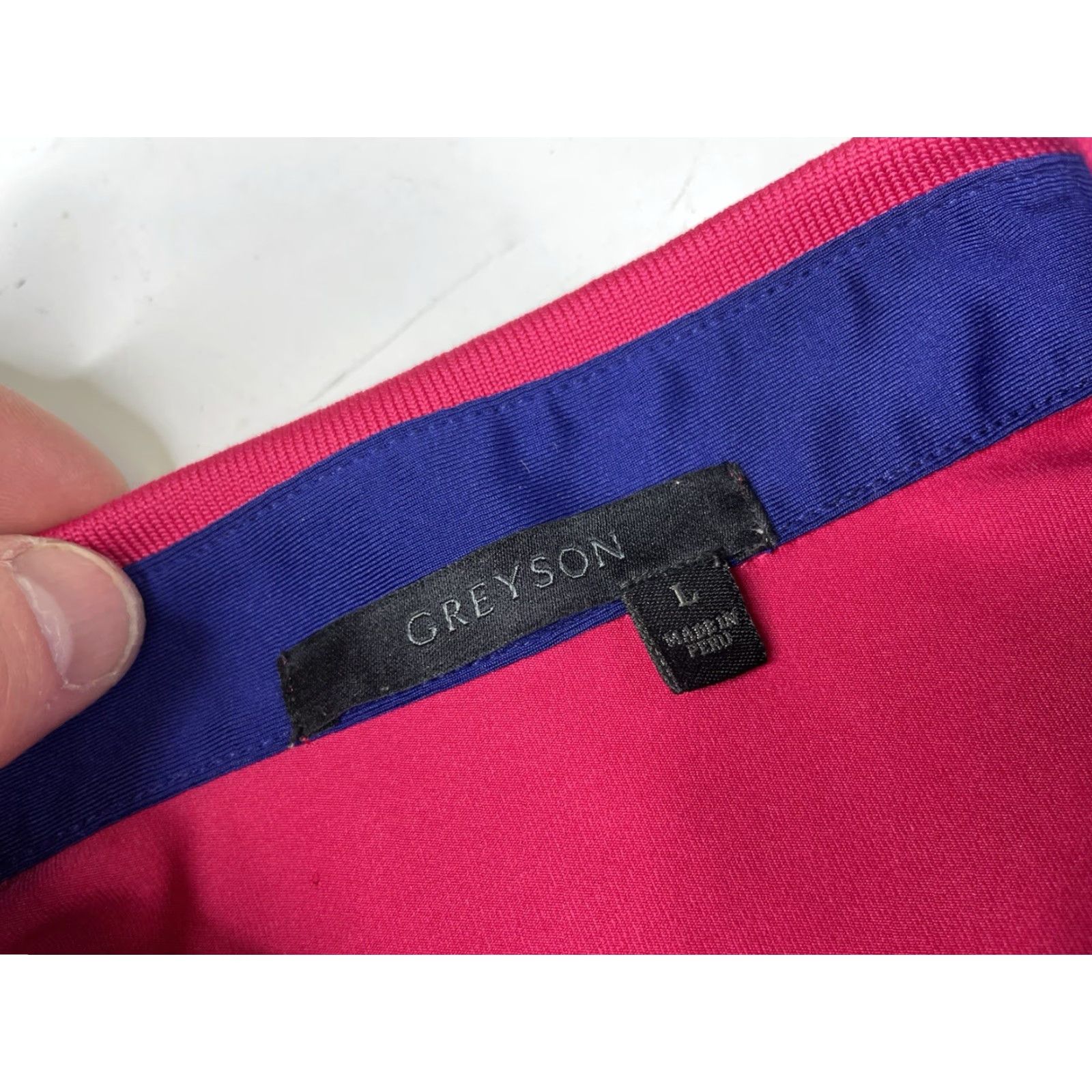 Vintage Greyson Polo Shirt Mens Large - Pink Golf Performance Logo Button Collar Short Sleeve Jersey Moisture Wicking Size US L / EU 52-54 / 3 - 3 Thumbnail