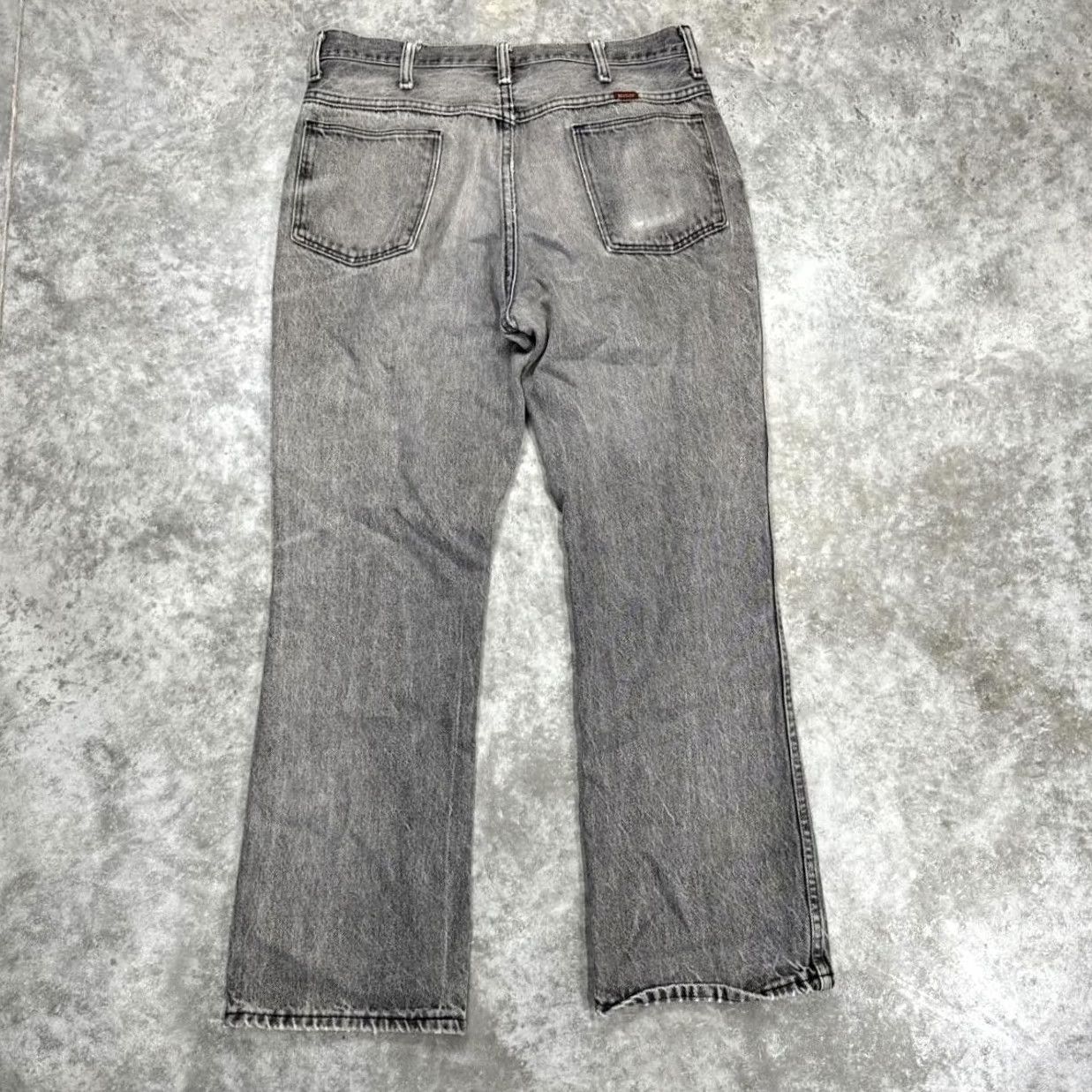 Denime VINTAGE Rustler Jeans Mens 36x30 Gray Distressed Made USA Straight Leg 90s Denim Shirt Size US 36 / EU 52 - 3 Thumbnail