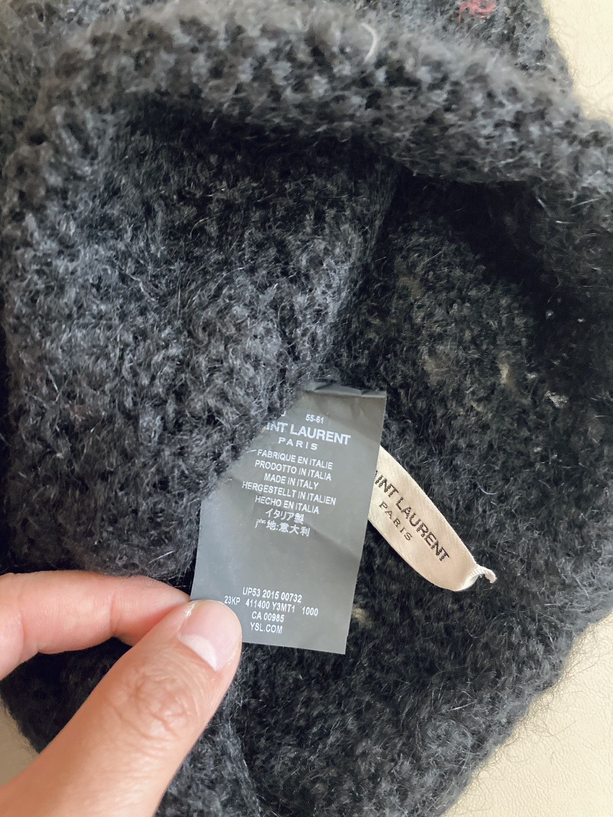 Saint Laurent Paris SAINT LAURENT PARIS BY HEDI SLIMANE 16SS MOHAIR BEANIE Size ONE SIZE - 2 Thumbnail