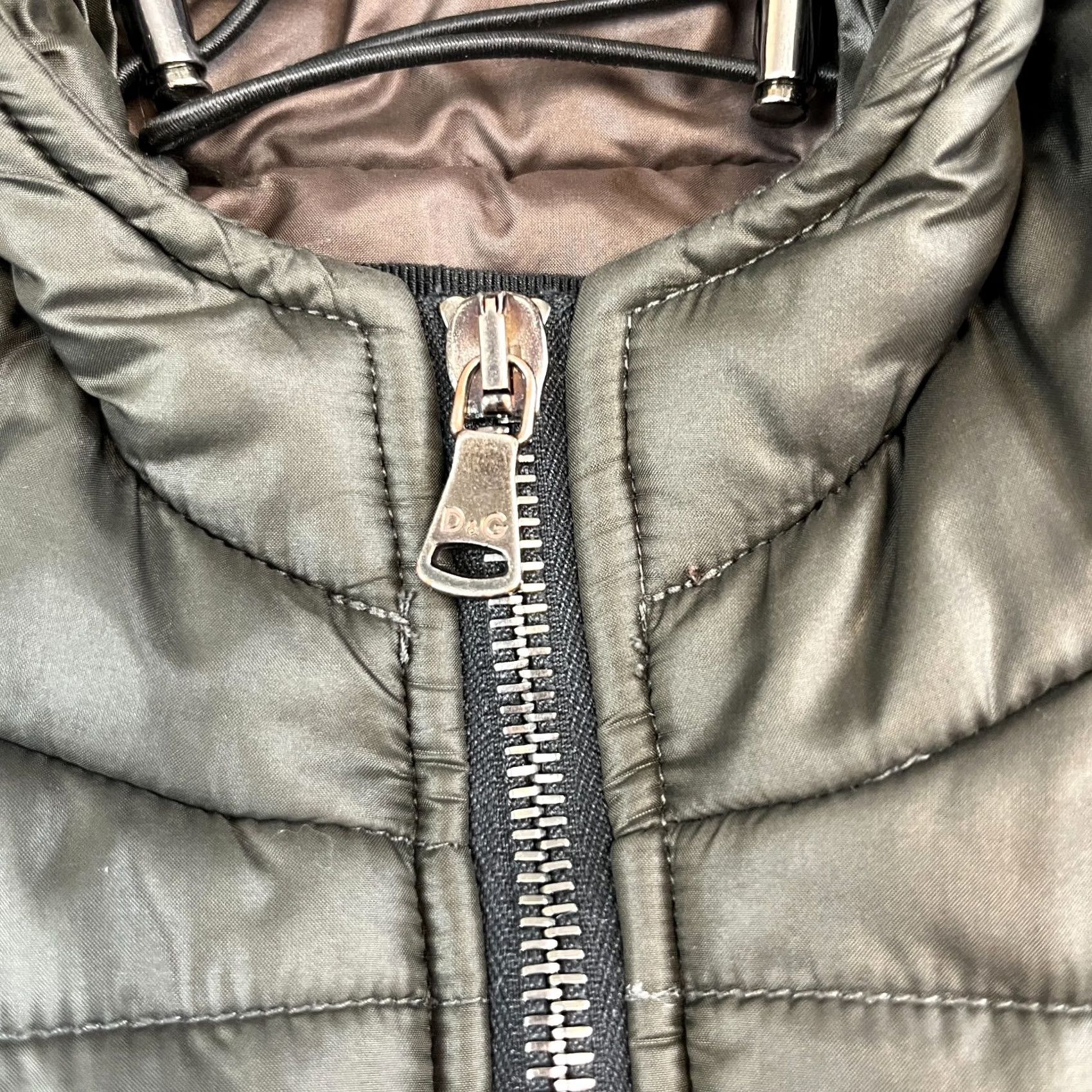 Dolce & Gabbana VINTAGE Dolce&Gabbana Mens Gilet Padded Small Bronze Brown Logo Designer Jacket Size US XXS / EU 40 - 6 Thumbnail