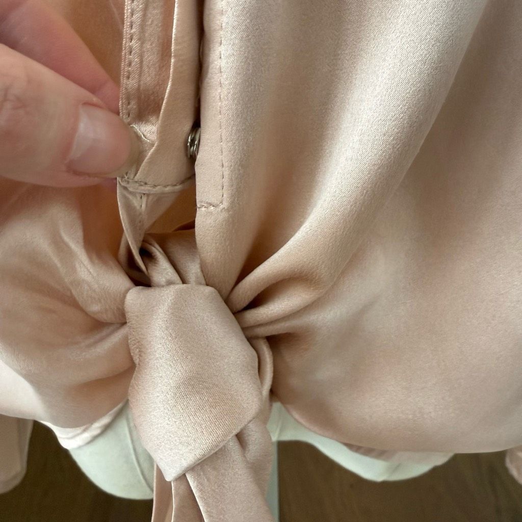 Other Finley Lindy 100% Silk Blouse Knot Front Wine Bar Blush Pink Size S / US 4 / IT 40 - 5 Thumbnail