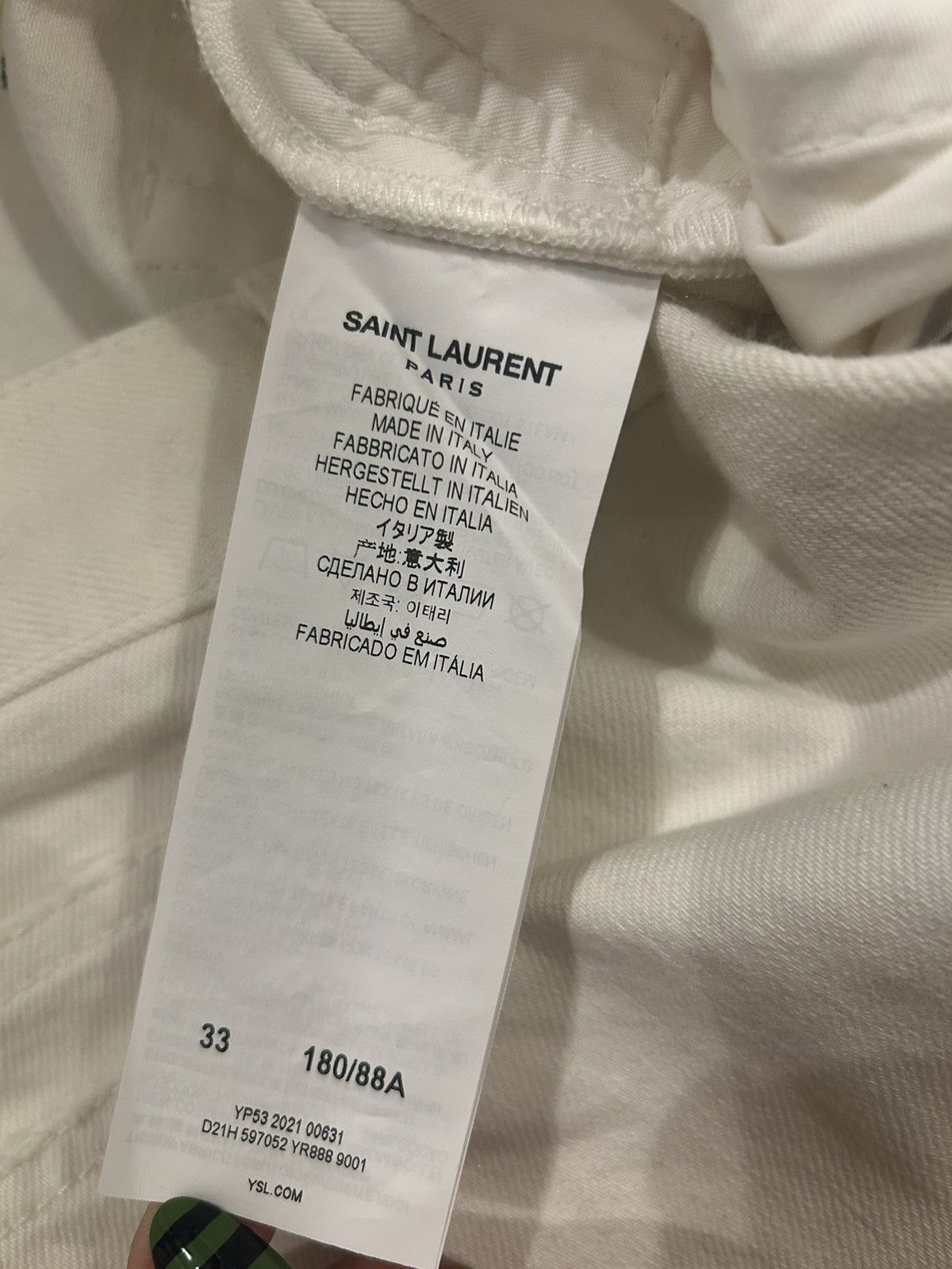 Yves Saint Laurent Saint Laurent D18M SL LW White Denim Jeans Size US 34 / EU 50 - 6 Thumbnail