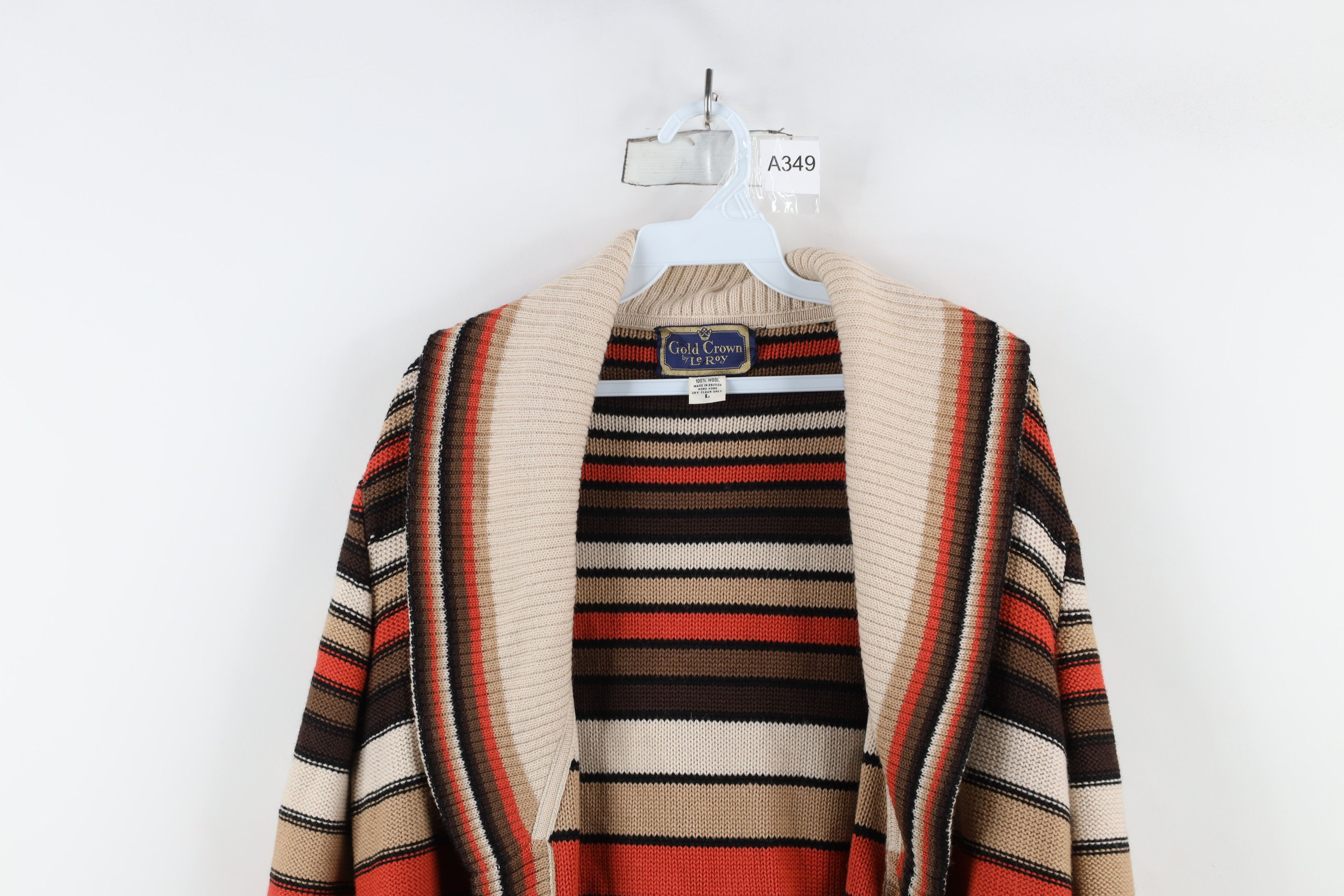 Vintage Deadstock Vintage 70s Mid Century Modern Wool Knit Sweater Size L / US 10 / IT 46 - 2 Thumbnail
