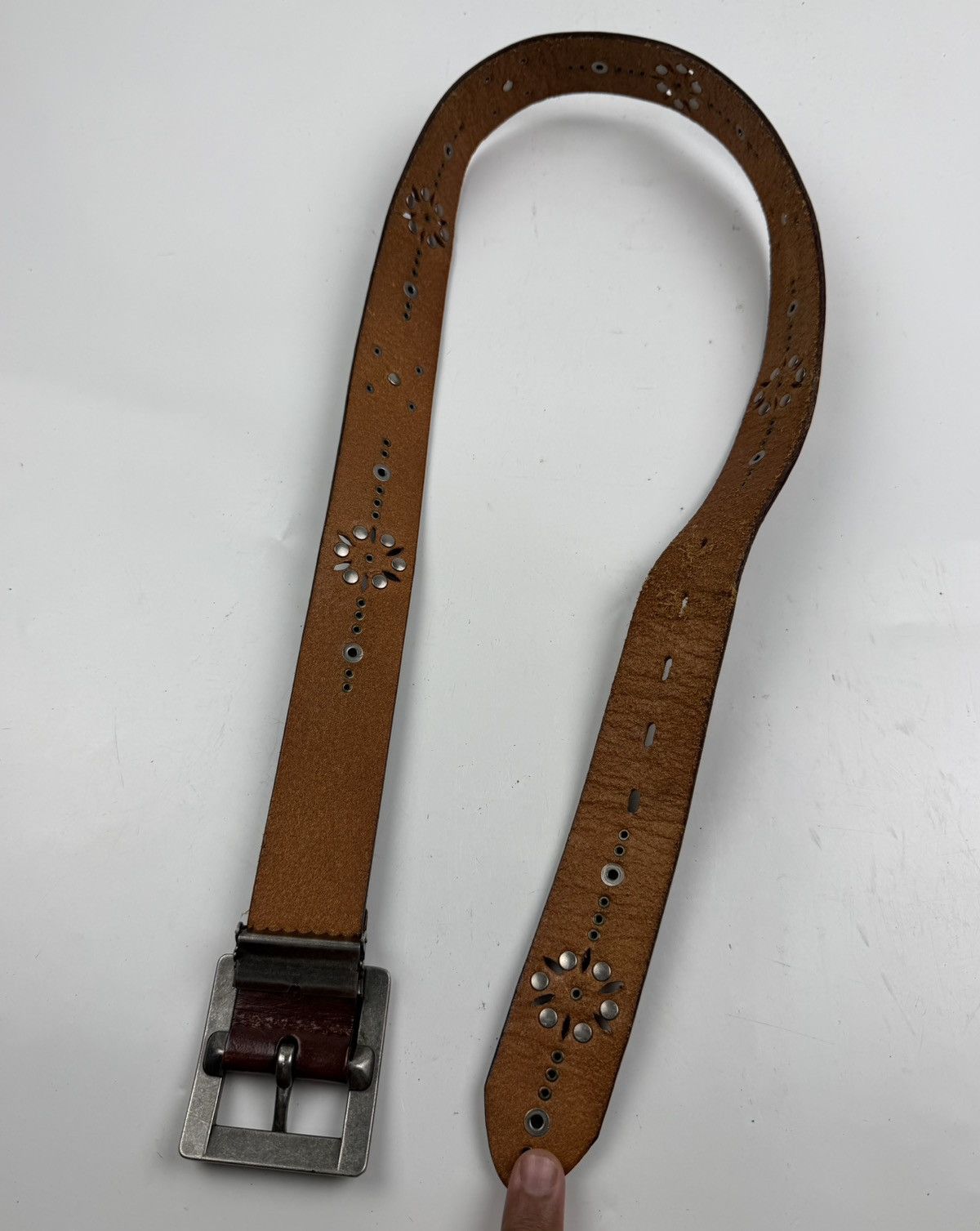 Japanese Brand studded leather belt tc53 Size 34 - 6 Thumbnail