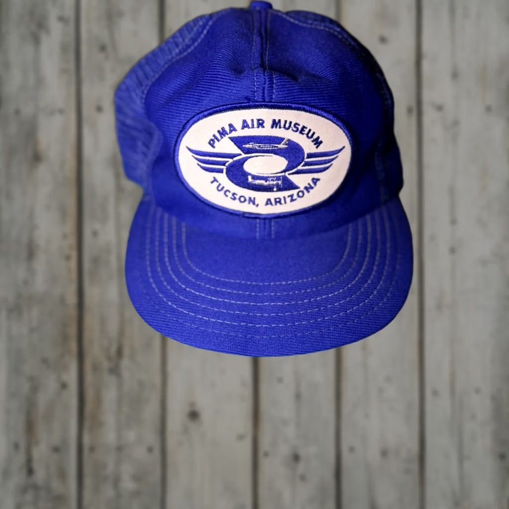 Vintage VINTAGE Snap-Back Trucker Hat Blue UV Protection Adjustable Men XS? No; remove unknown. Size ONE SIZE - 1 Thumbnail