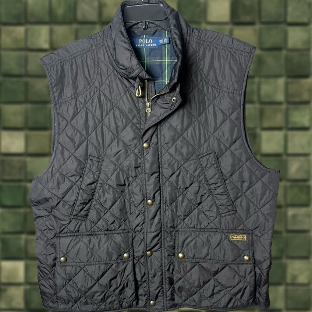 Ralph Lauren VINTAGE Ralph Lauren Vest Quilted Puffer Navy Navy Quilted Vest Mens 2XLT Big & Tall Cotton Front Pockets Button Closure Mid-Length Size US XXL / EU 58 / 5 - 1 Thumbnail