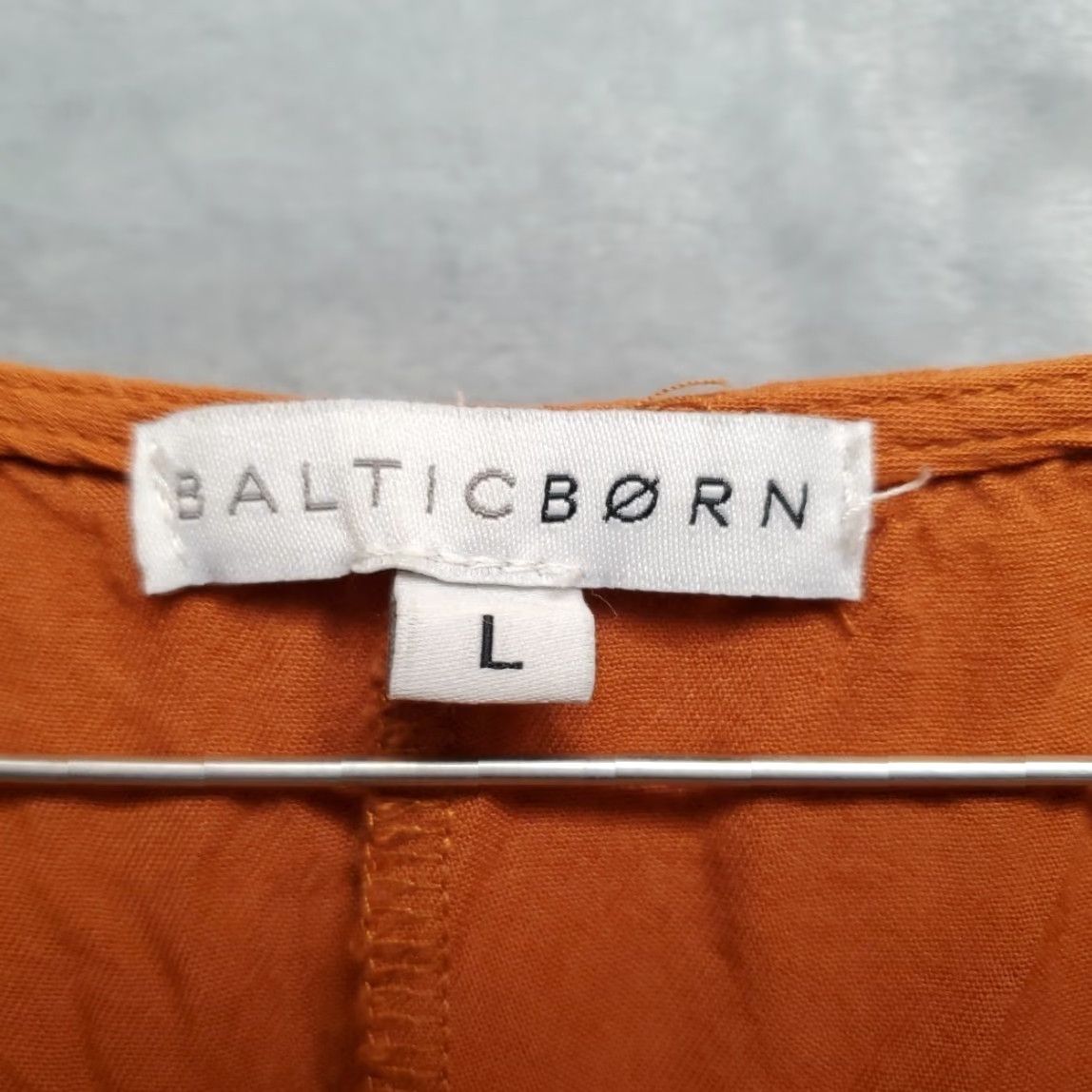 Born Baltic Born Women's Dress L Copper Orange Tiered Lace Trim Midi Rayon Dress Size L / US 10 / IT 46 - 4 Thumbnail
