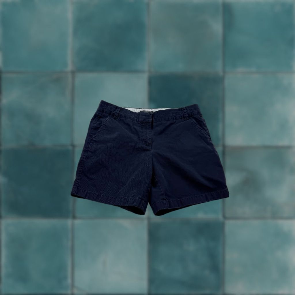 J.Crew J.Crew Chino Shorts Womens 8 Blue Dark Wash Mid Rise Slash Pockets Casual Summer Size 30" / US 8 / IT 44 - 1 Thumbnail