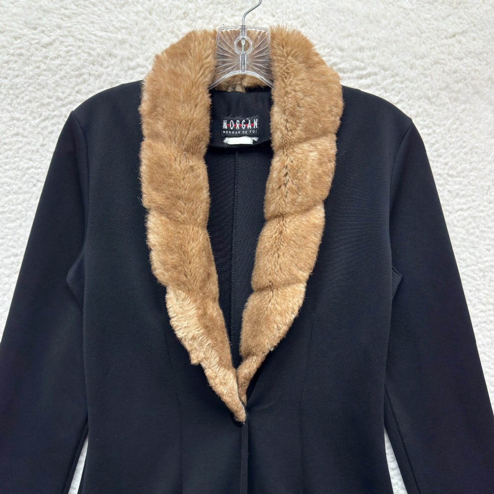 Morgan De Toi VINTAGE 90s Y2K Duster Cardigan Sweater Black Faux Fur Penny Lane Afghan Morgan De Toi Cardigan Medium Womens M Size M / US 6-8 / IT 42-44 - 3 Thumbnail
