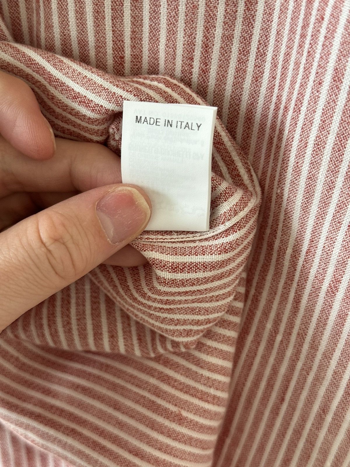 Brunello Cucinelli Red and White Striped Linen Leisure Fit XXXL Size US XXL / EU 58 / 5 - 17 Thumbnail