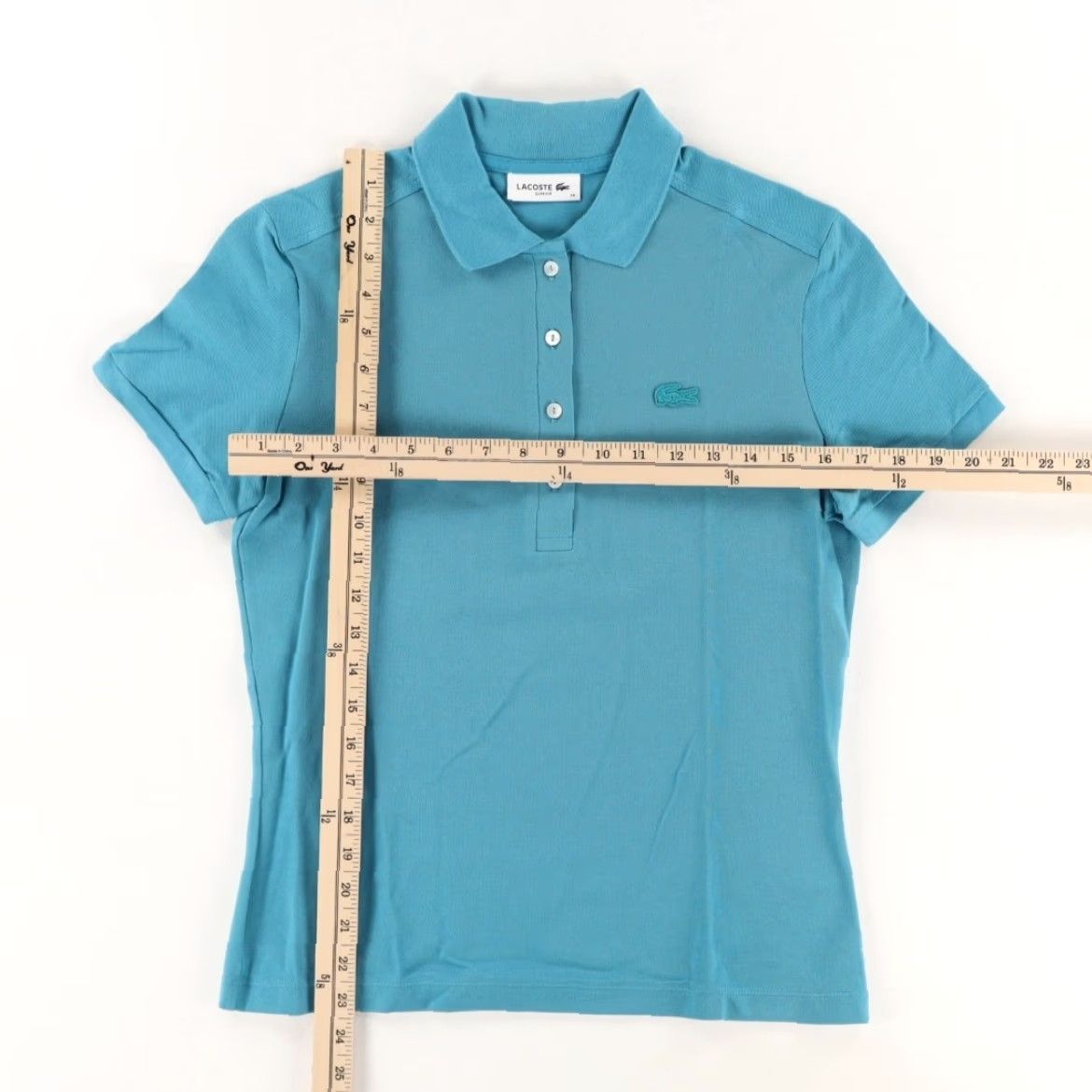 Lacoste Lacoste Polo Shirt Aqua Blue Women's 38 Pique Stretch Solid Shirt Size XS / US 0-2 / IT 36-38 - 3 Thumbnail