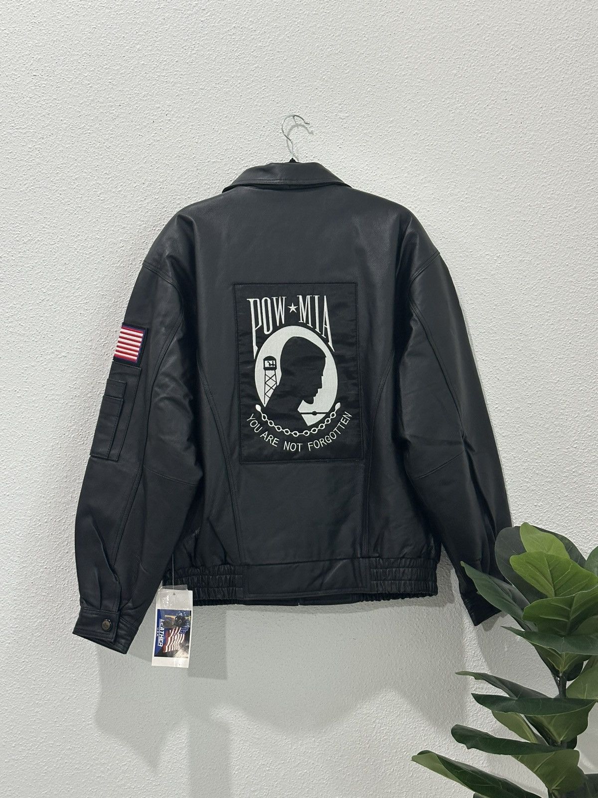 Vintage POW MIA You Are Not Forgotten Leather Jacket Y2K 2005 NWT Size US XL / EU 56 / 4 - 1 Thumbnail