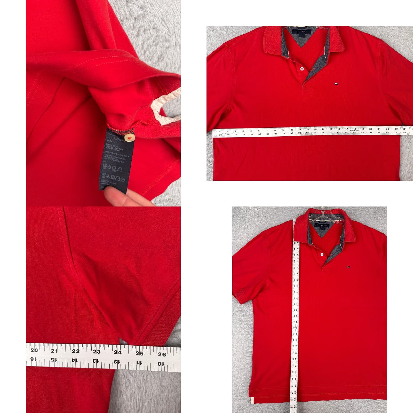 Tommy Hilfiger Tommy Hilfiger Polo Shirt Mens Adult Large Red 100% Cotton Short Sleeve Jersey Logo Modern Sports American Slim Vintage: No Size US L / EU 52-54 / 3 - 8 Thumbnail