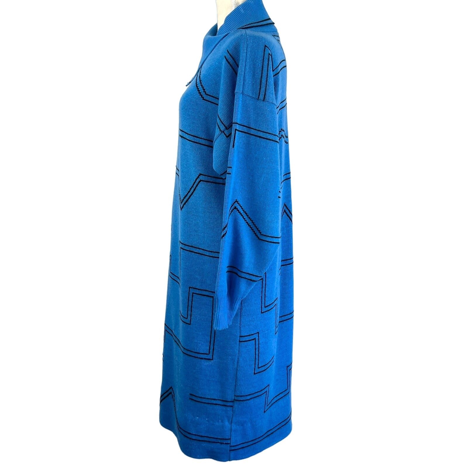 Vintage Vintage 80s Le Gaillard Acrylic Sweater Dress Blue Size M / US 6-8 / IT 42-44 - 2 Thumbnail