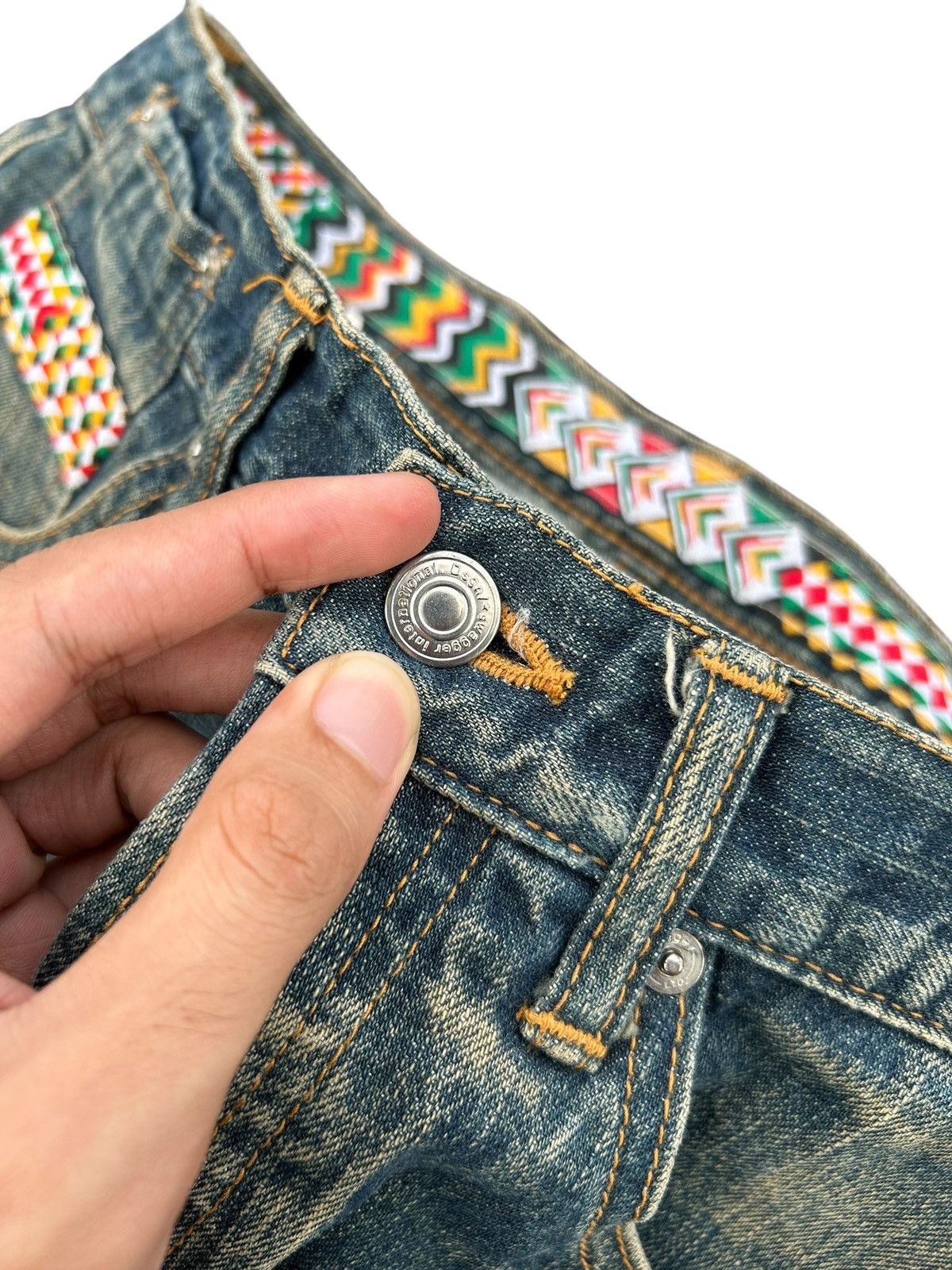 Kapital Japanese Brand Swagger Rusty Mudwash Buckle Back Denim Jeans Size US 32 / EU 48 - 3 Thumbnail