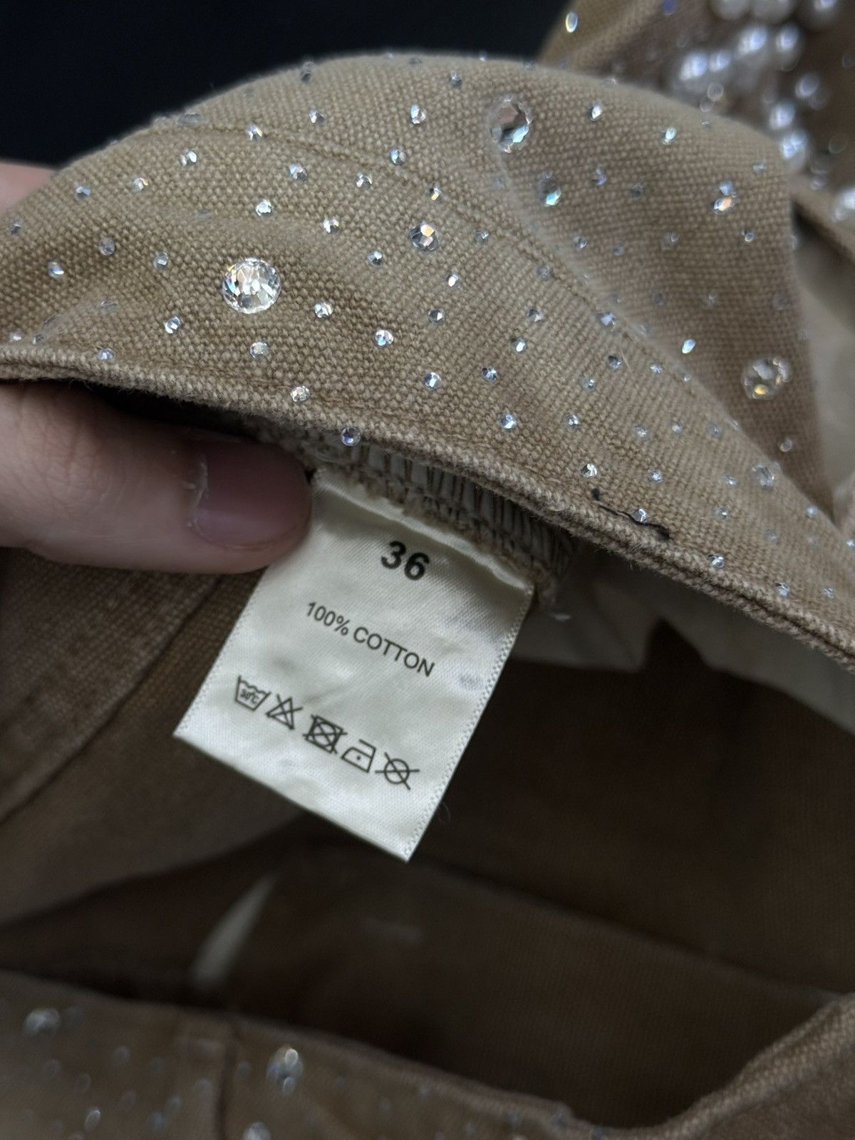 Vale Valley Rhinestone Crystal Shorts Denim Tan Size 36 Size US 36 / EU 52 - 8 Thumbnail