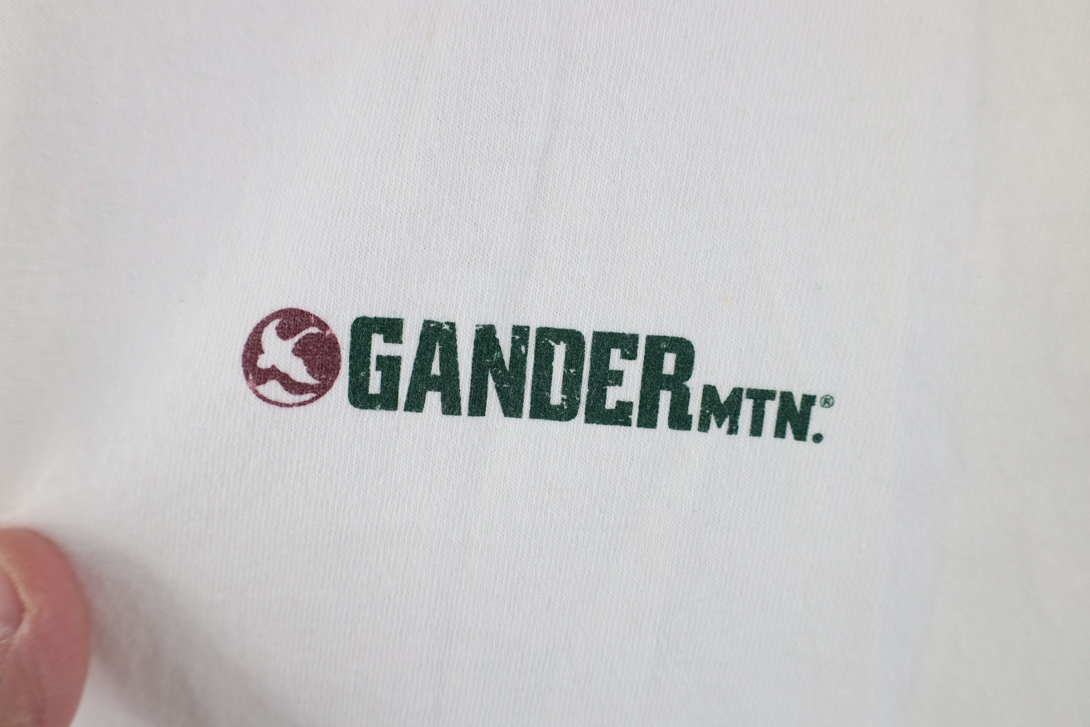 Vintage Vintage 90s Y2K Gander Mountain Big Logo T-Shirt White Size US XL / EU 56 / 4 - 4 Thumbnail