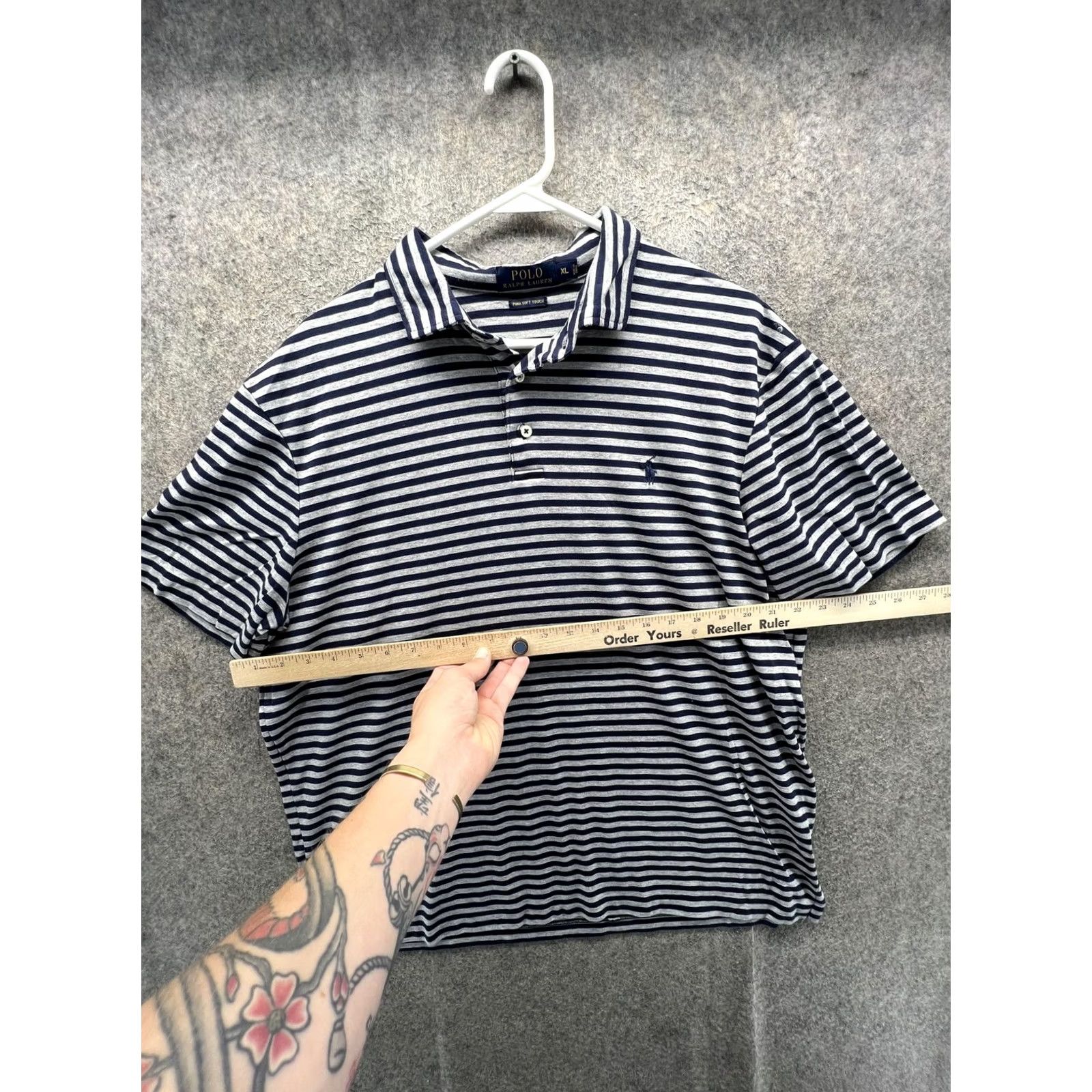 Polo Ralph Lauren Polo Ralph Lauren Polo Shirt Mens XL Blue Stripe Pima Soft Touch Casual Size US XL / EU 56 / 4 - 6 Thumbnail