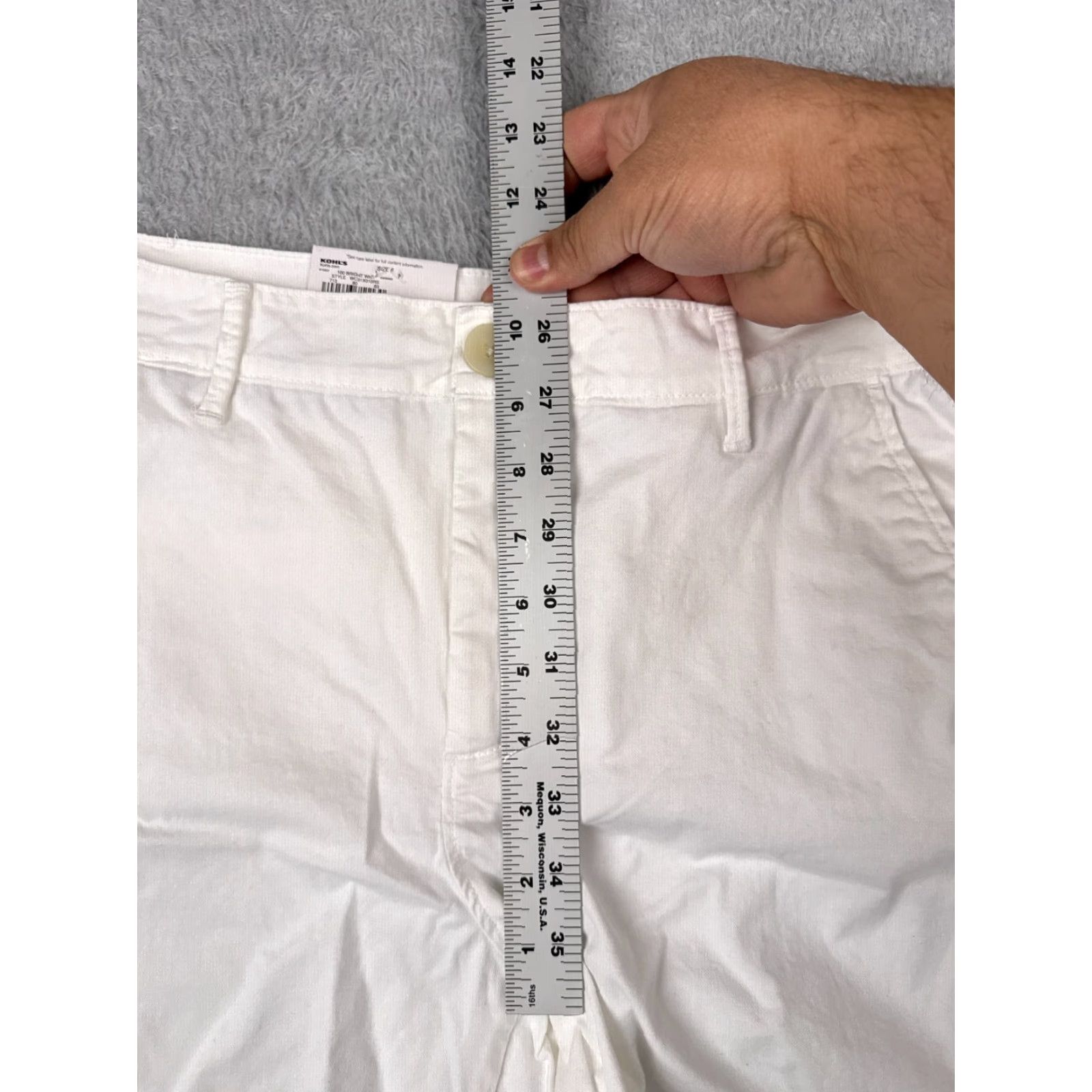 Croft & Barrow Croft Barrow Shorts Womens 8 White Flat Front Chino Cotton Blend Casual 32x5.5 Size 30" / US 8 / IT 44 - 5 Thumbnail