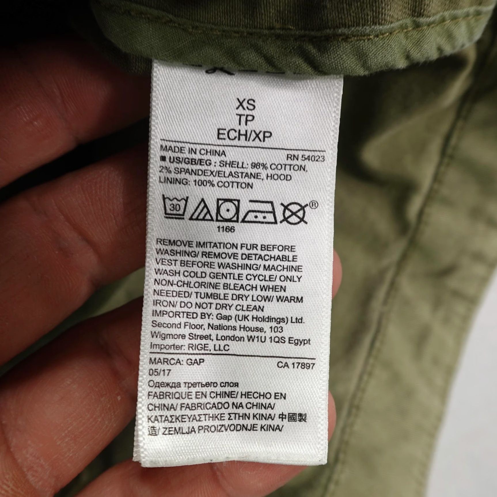 Gap VINTAGE Gap Women's Jacket XS Olive Green Military Fishtail Parka Hooded Canvas Outdoor Coat Size XS / US 0-2 / IT 36-38 - 5 Thumbnail