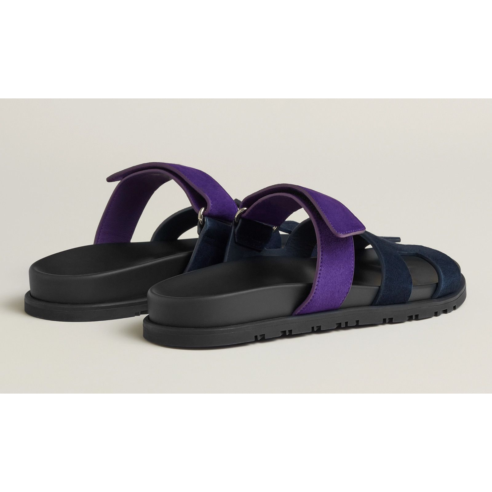 Hermes Hermes Chypre Sandal Black Violet Purple Blue H Logo Strap Size US 7 / IT 37 - 10 Thumbnail