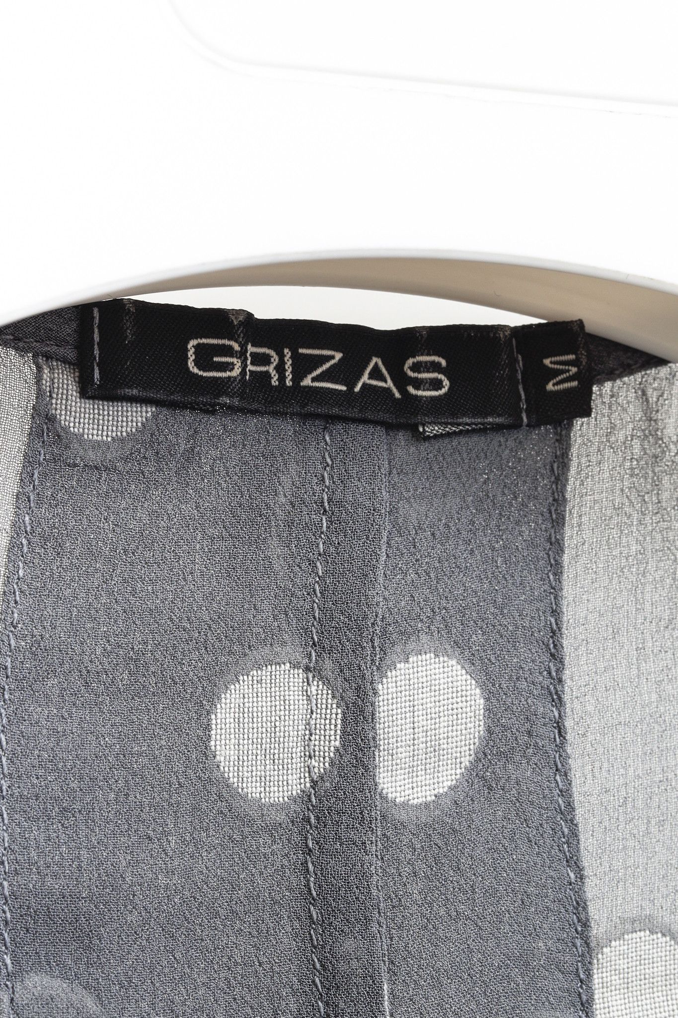 Designer Grizas Grey Polka Dots Silk Tunic Size M / US 6-8 / IT 42-44 - 4 Thumbnail
